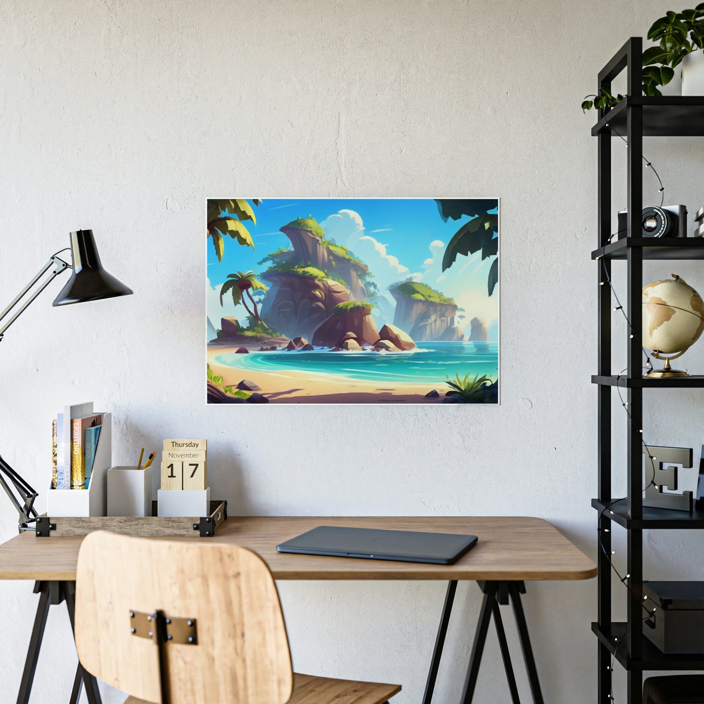 Island Paradise: Natural Canvas & Poster Art of a Blissful Beach Scene