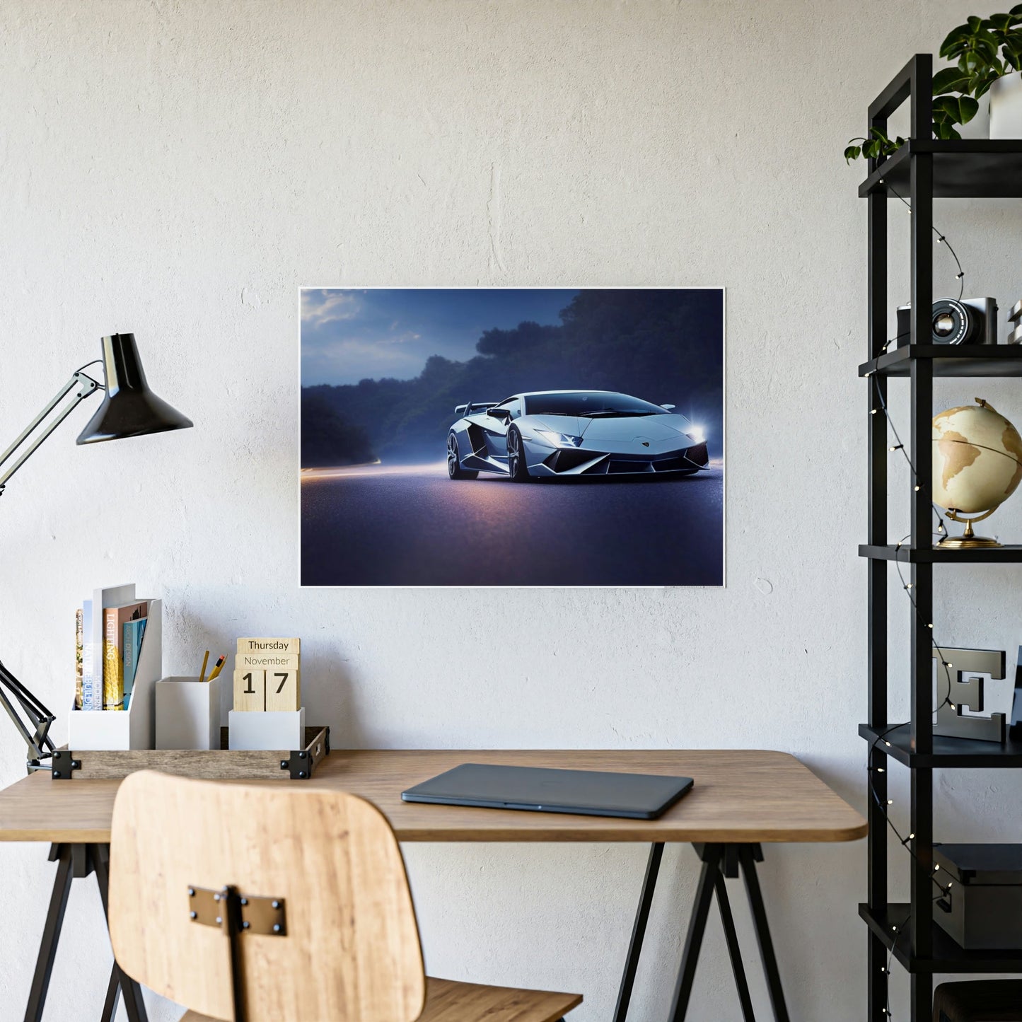 Power and Style: Lamborghini Print on Framed Canvas & Poster for Automotive Art Fans