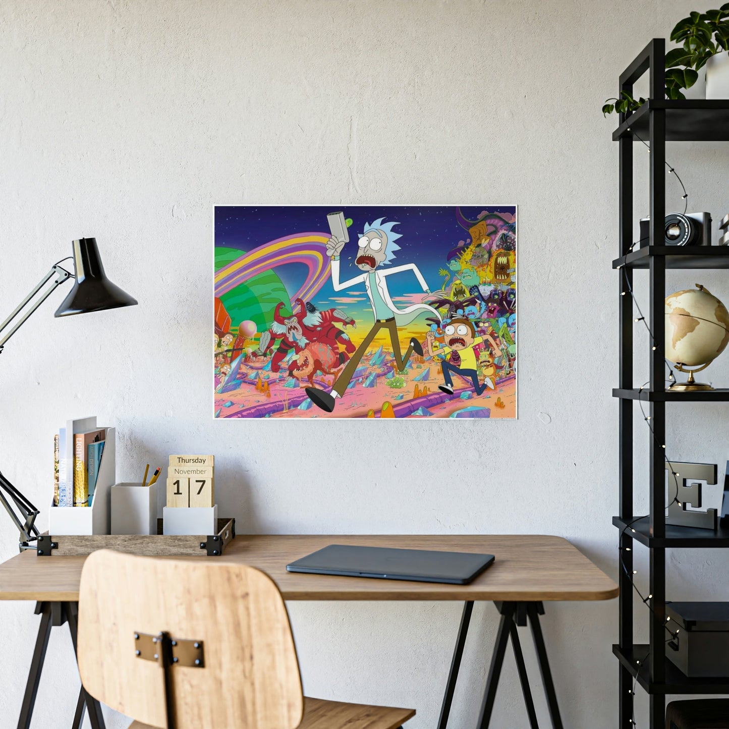 Fantastical Adventures: Framed Canvas Wall Art Depicting Rick and Morty Artwork