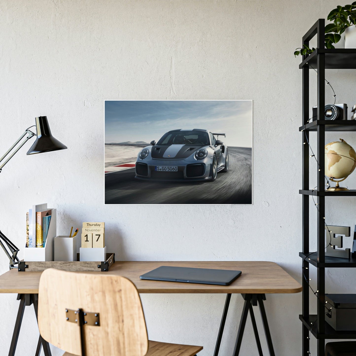 Revving Up: Canvas Wall Art Print of a Porsche at Top Speed