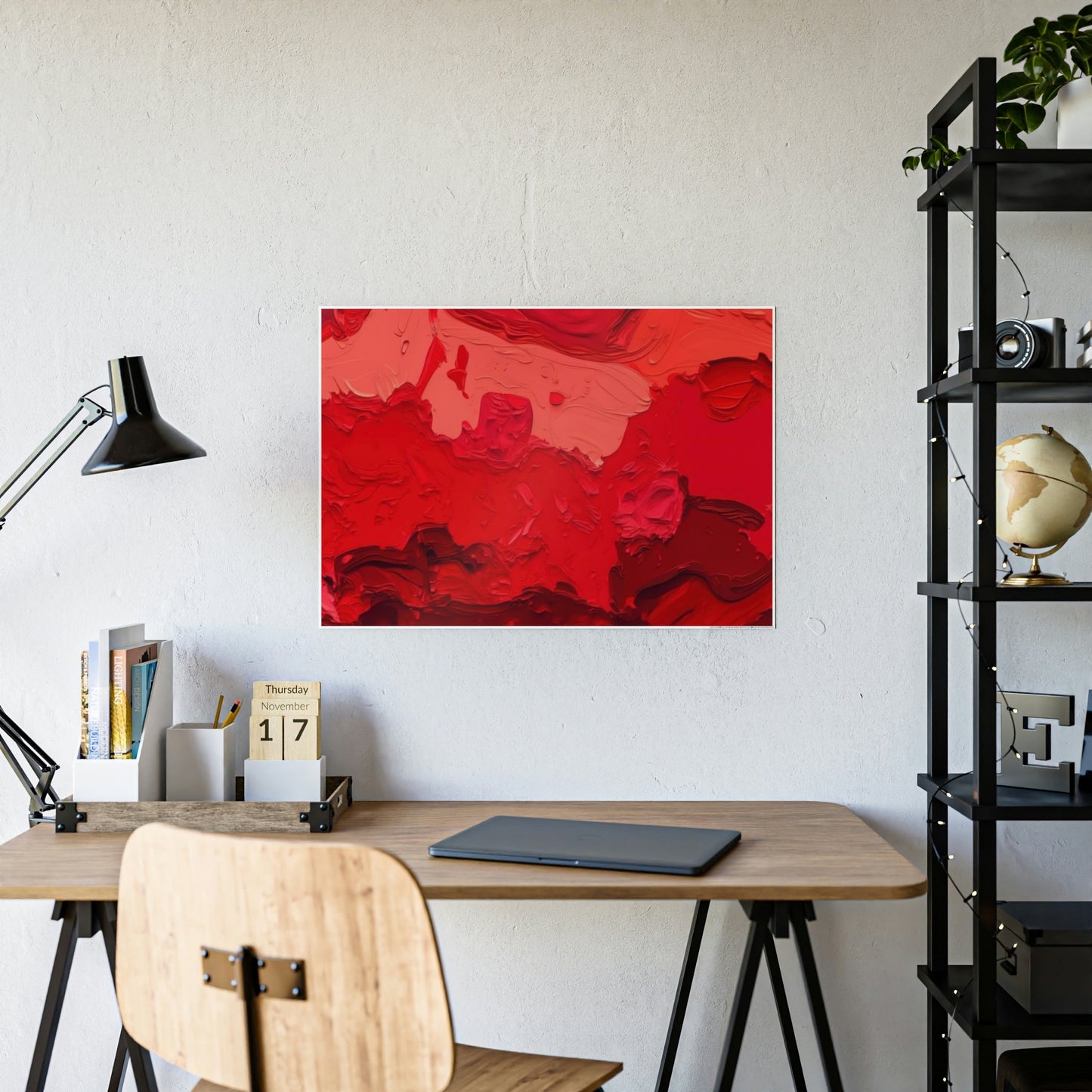 Abstract Fire: A Red Art Print on Framed Poster to Ignite Your Walls