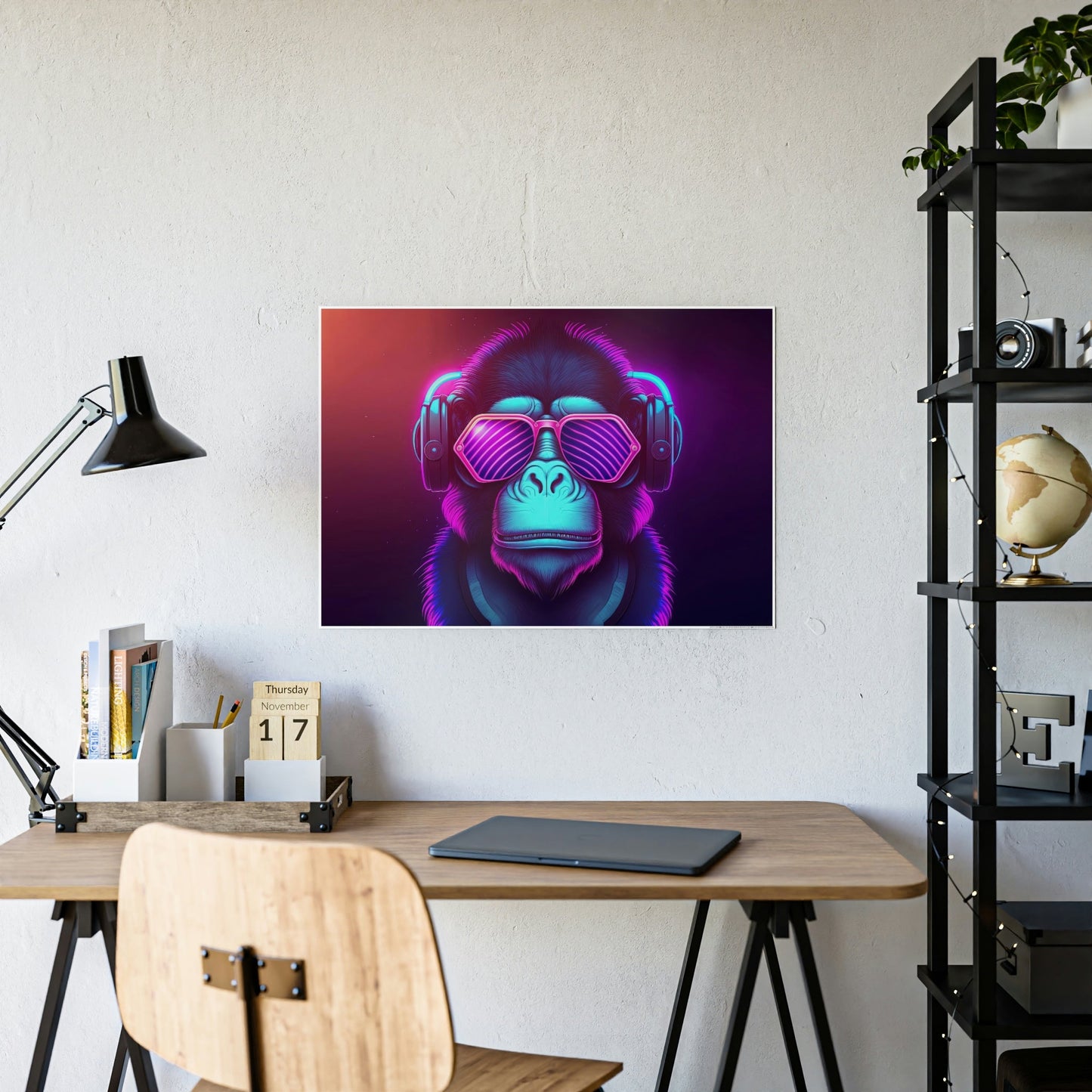Neon Symphony: Radiant Wall Art on Natural Canvas and Framed Prints