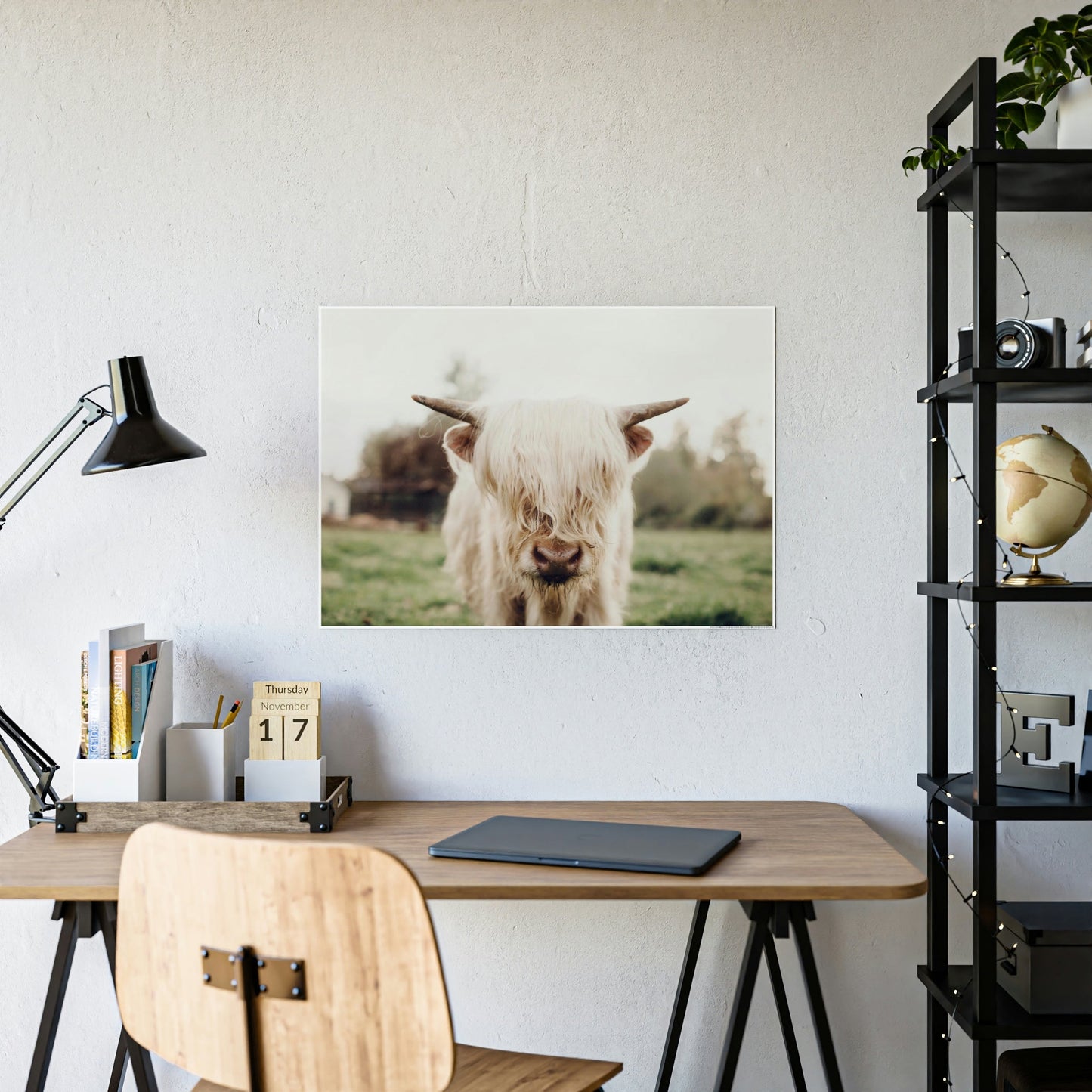 Highland Cow | Milky Color of Cow | Art Canvas — Pixoram