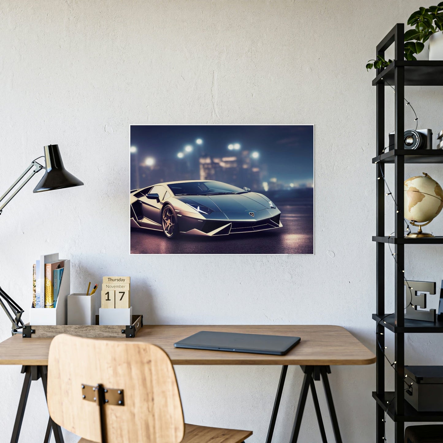 Speed Demon: Lamborghini Sports Car on Canvas & Poster