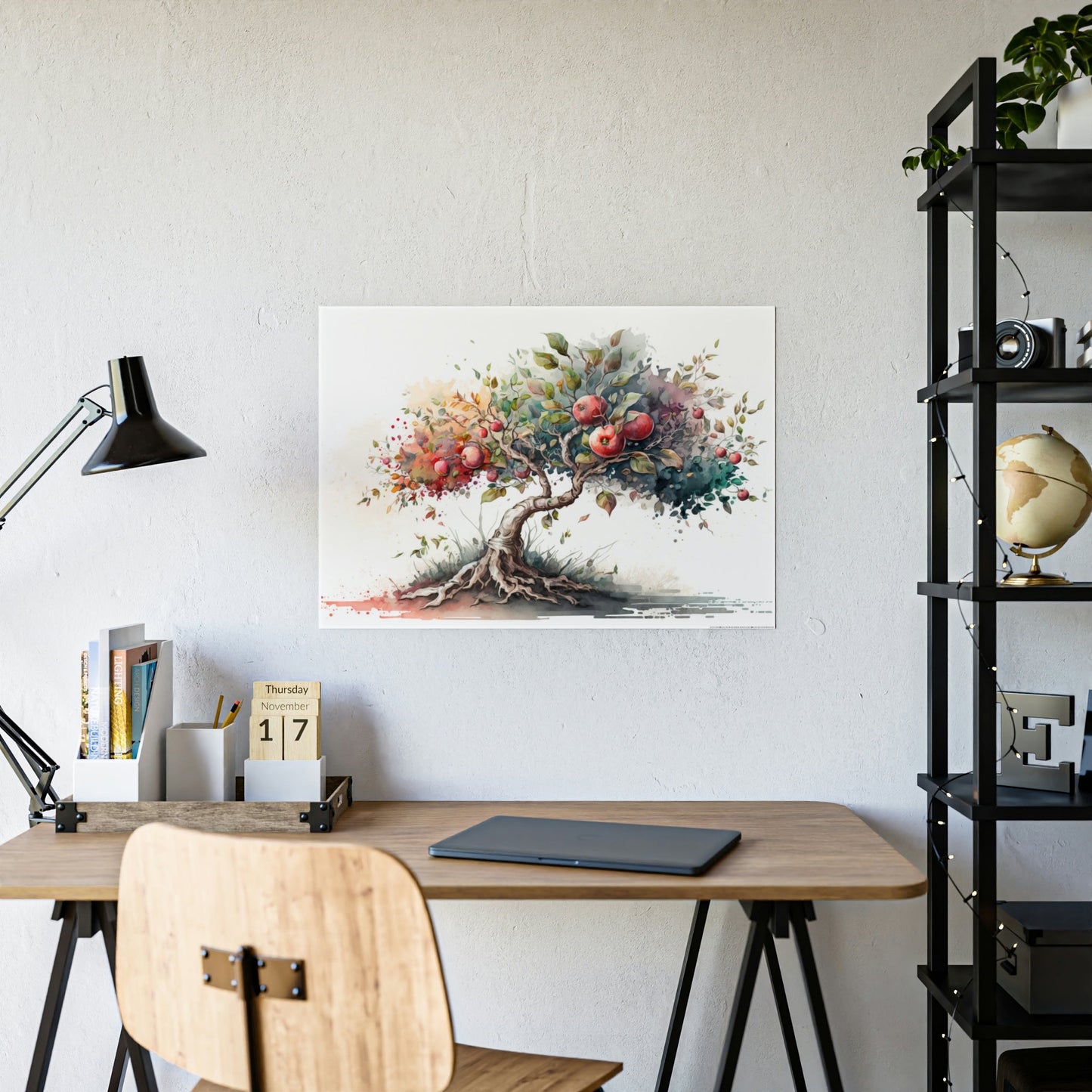 Tapestry of Apple Trees: Natural Canvas & Poster Print of Orchards