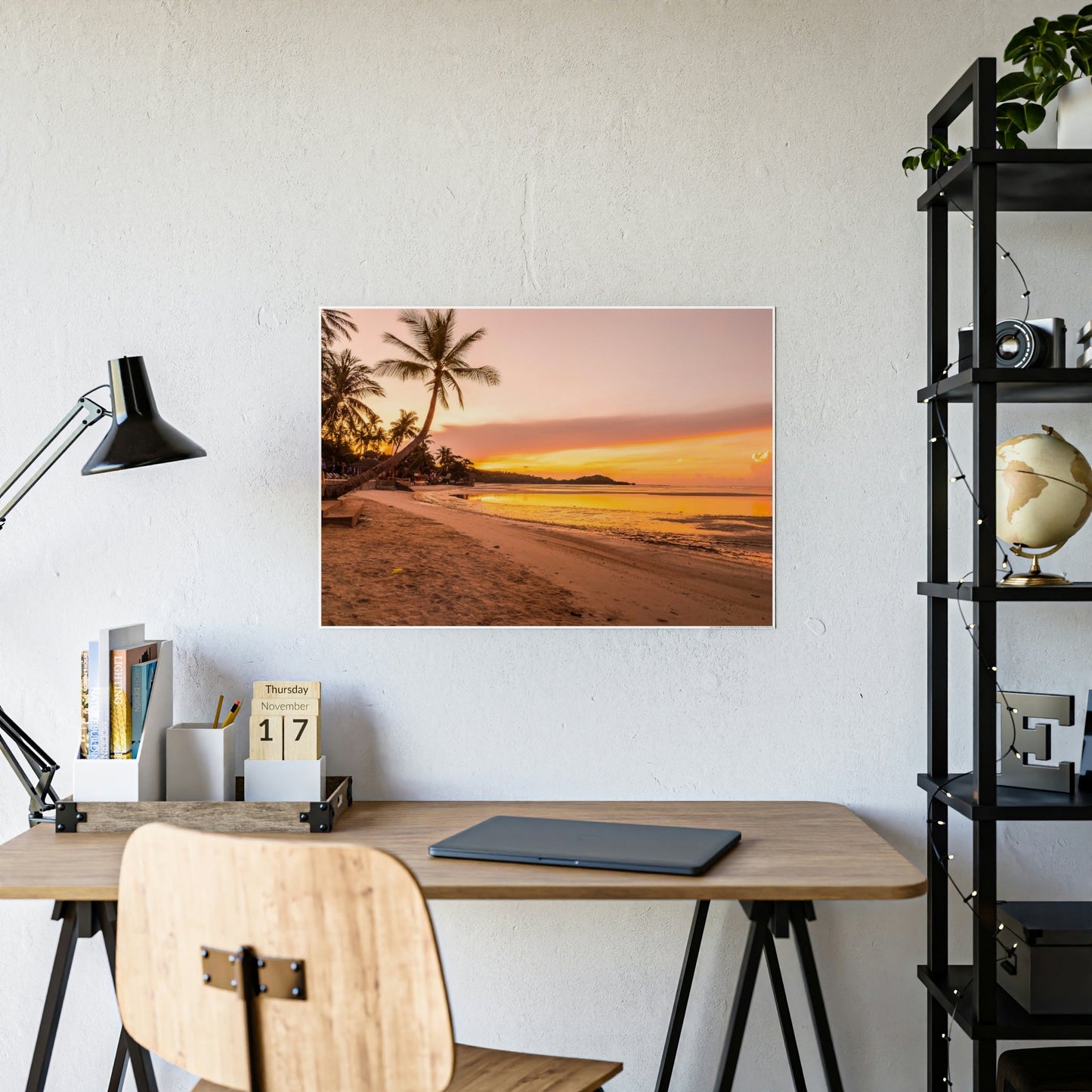 Seaside Sunset: Canvas Print of a Breathtaking Beach Sunset on an Island