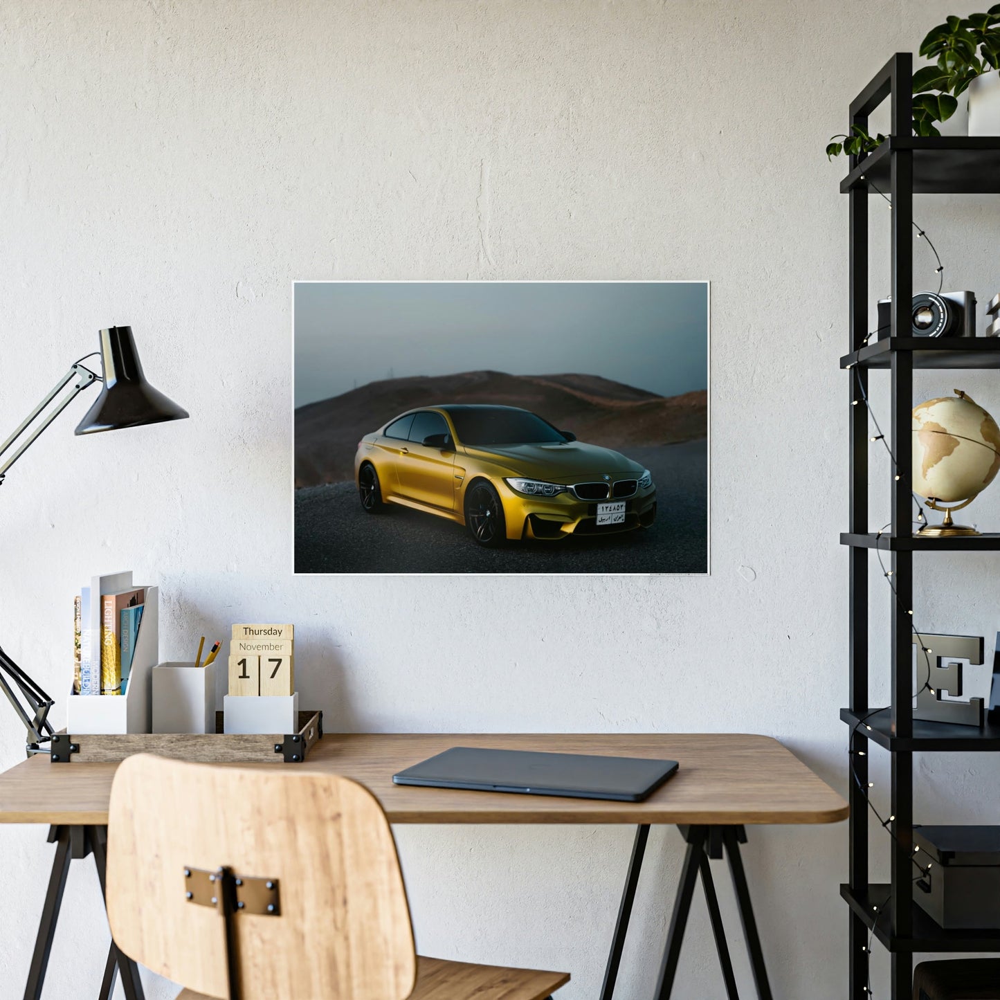 BMW's Engineering Excellence: Striking Wall Art on Natural Canvas & Poster