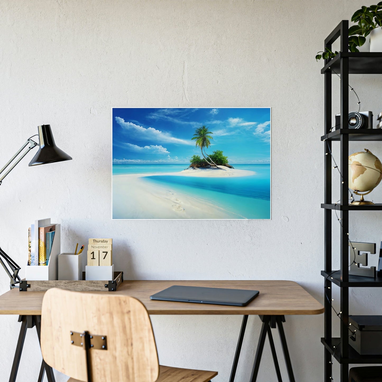 Tranquil Tropics: Canvas & Poster Art of a Serene Island Beach Scene