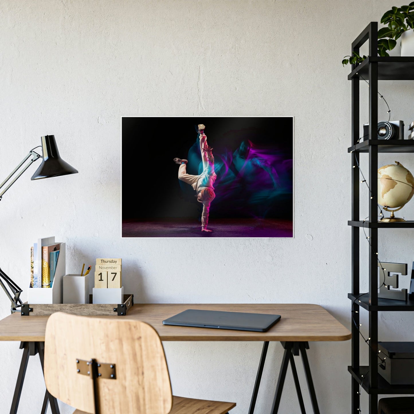 Art of Movement: Natural Canvas and Framed Poster of Dance Choreography