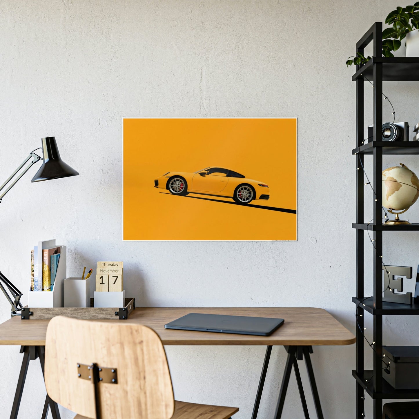 Artistic Porsche: Natural Canvas & Poster Print of a Unique Design