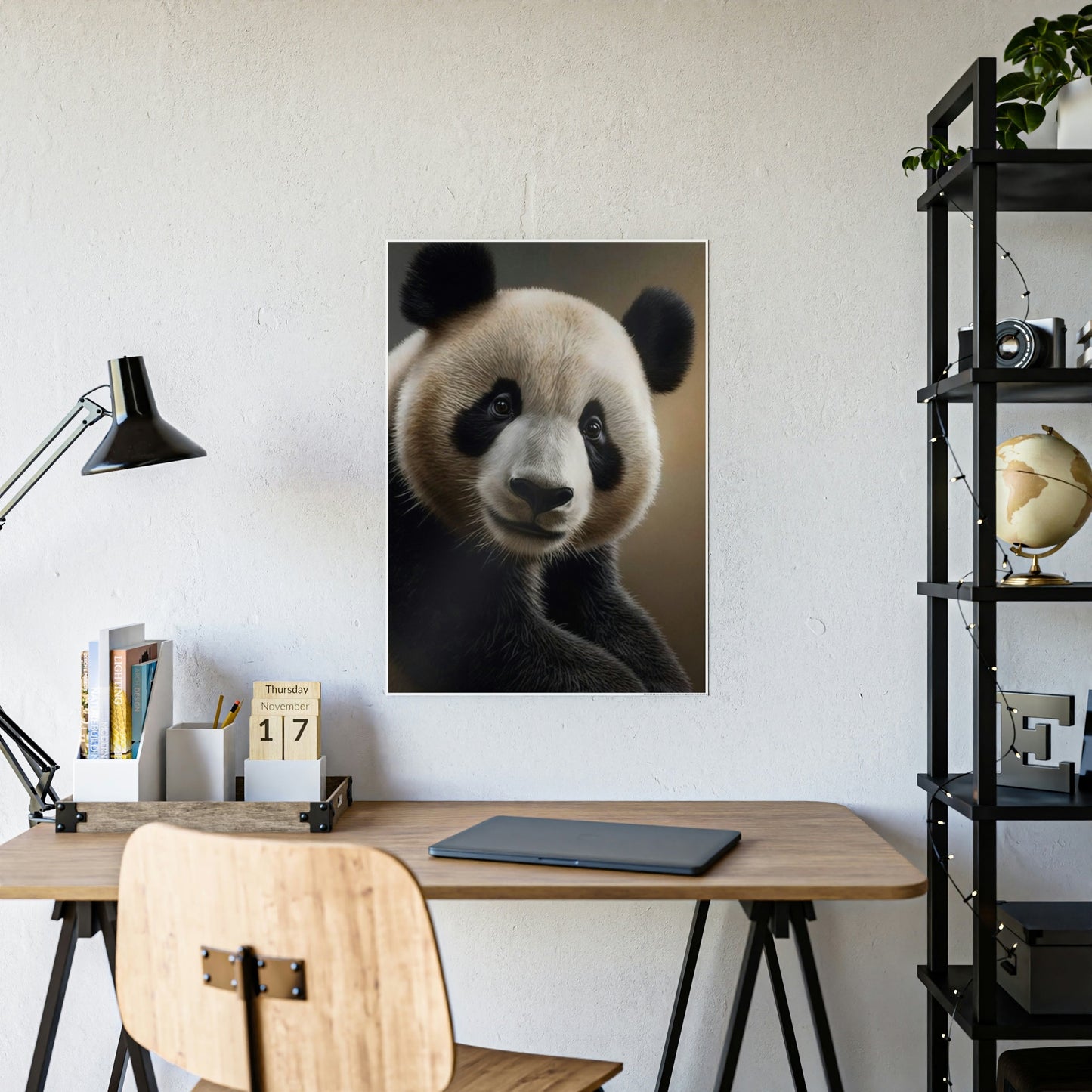 Panda at Rest: A Serene Portrait of Gentle Giant on Canvas