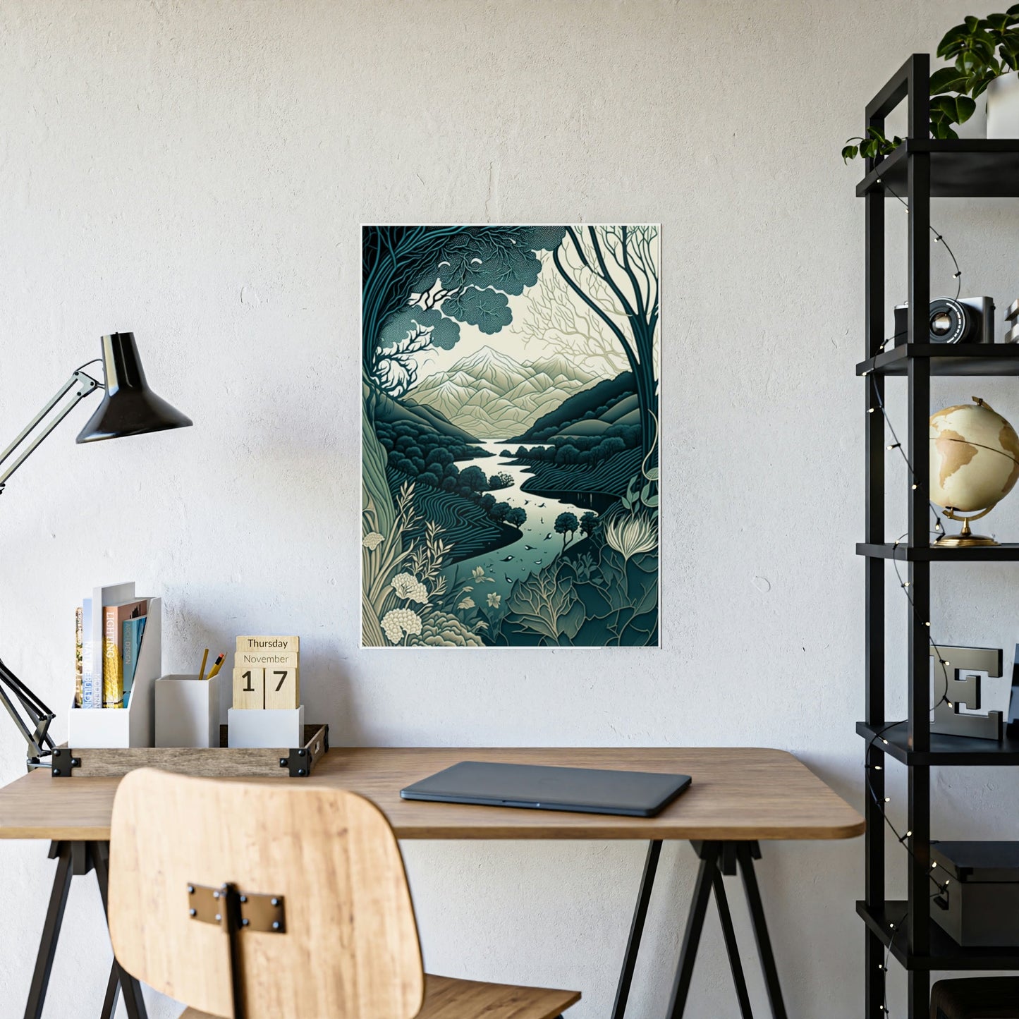 Fluid Lines: A Framed Canvas & Poster Artwork of an Abstract Flowing Design