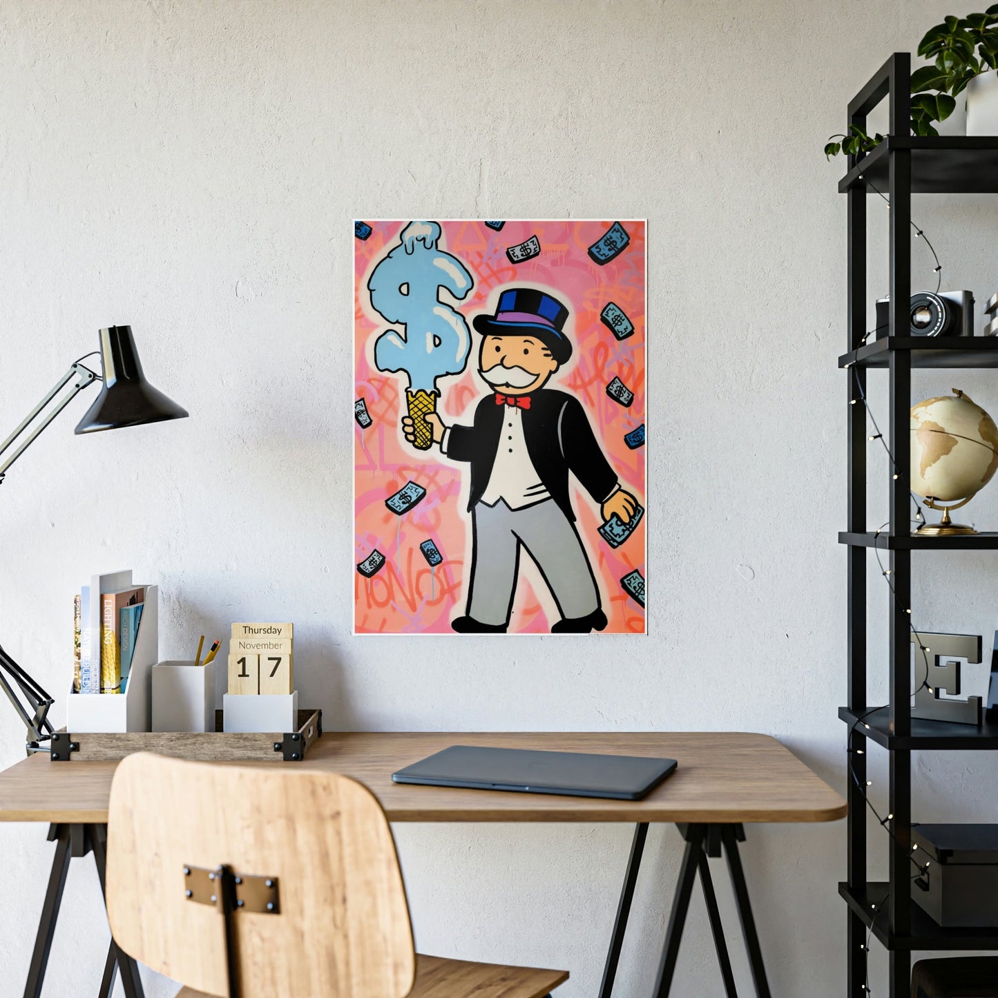 Money and Art Collide: Framed Canvas and Poster Print of Alec Monopoly's Iconic Work