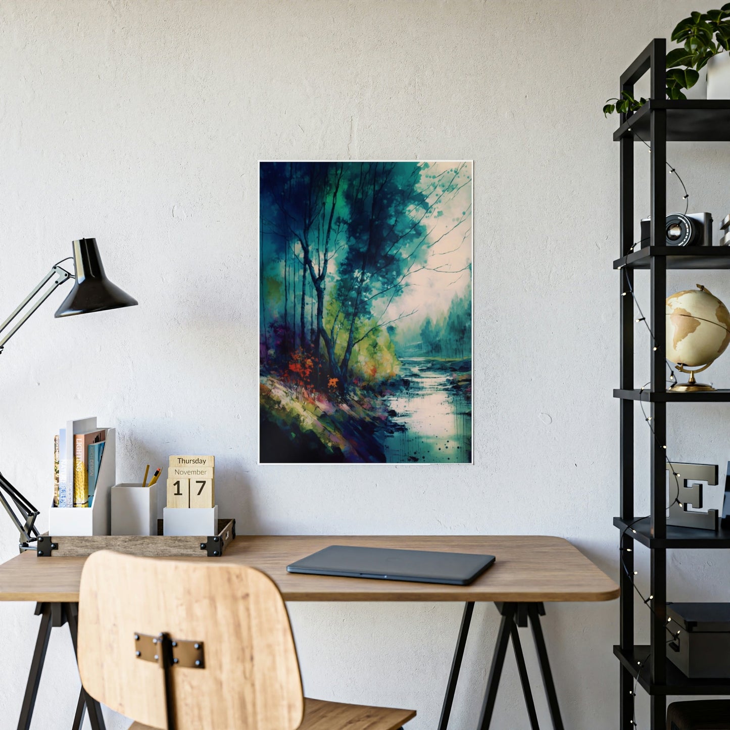 Luminous Serenity: A Framed Canvas & Poster Artwork of a Peaceful Abstract Landscape