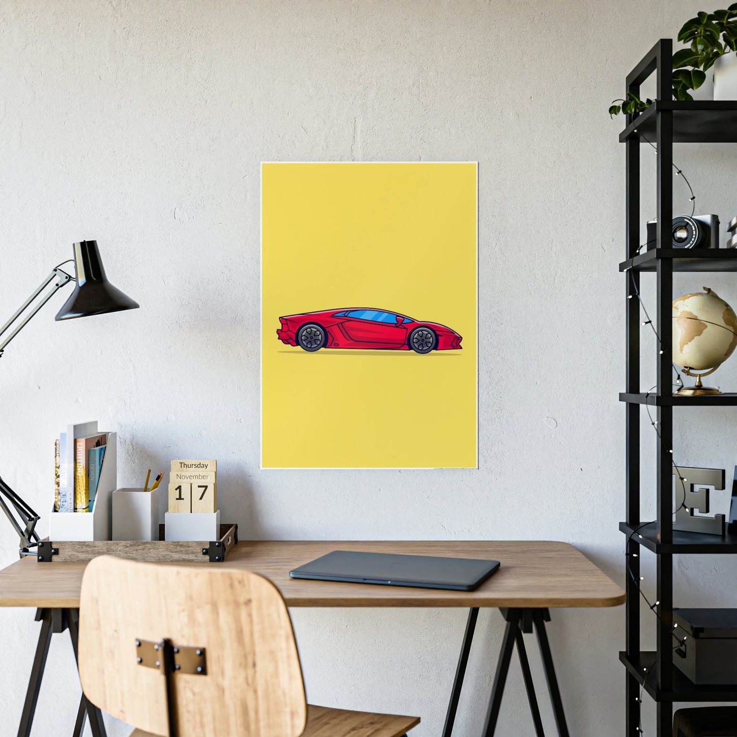 Vibrant Velocity: Red Lamborghini Canvas & Poster Print for Art Enthusiasts
