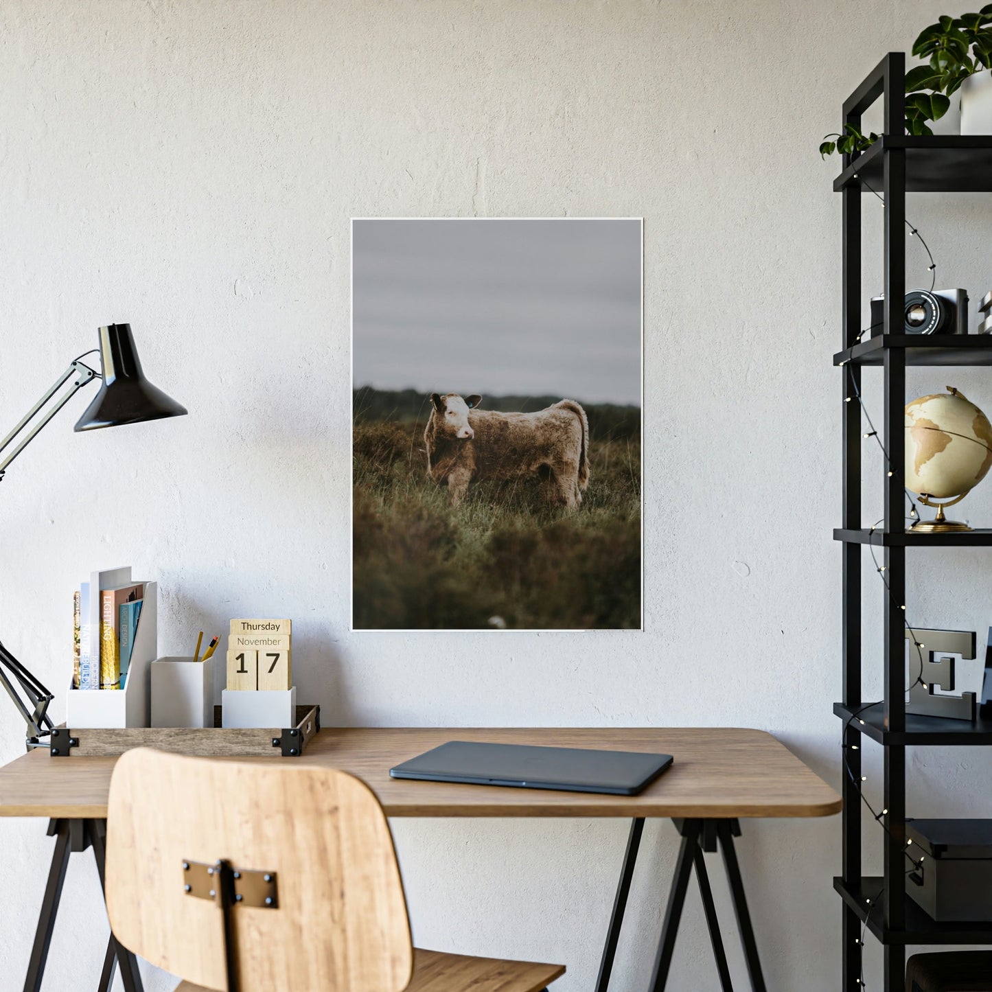 Cow Portrait: Wall Art Poster & Canvas of a Beautiful Bovine