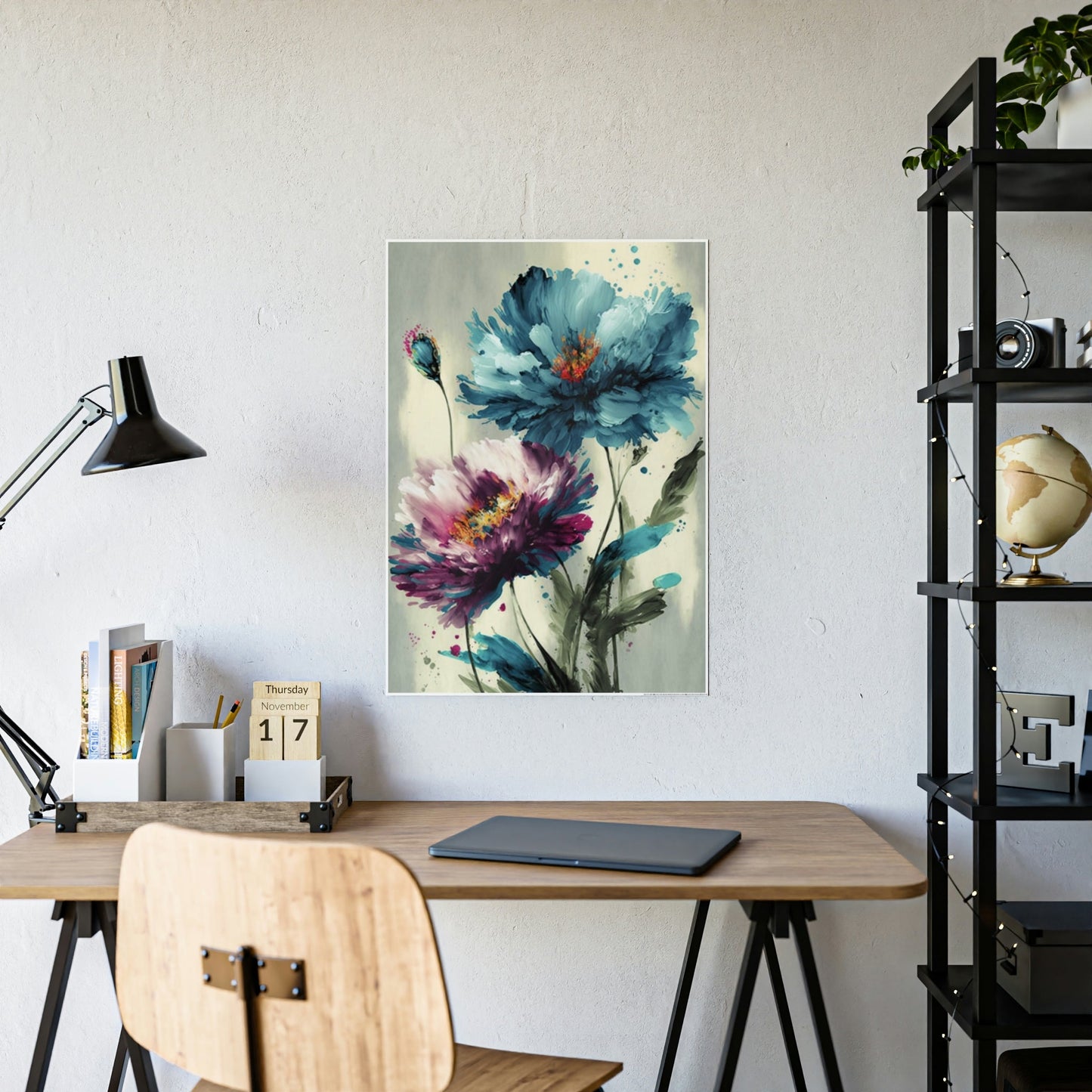 Framed Canvas & Poster Print of Abstract Bouquets: A Symphony of Colors