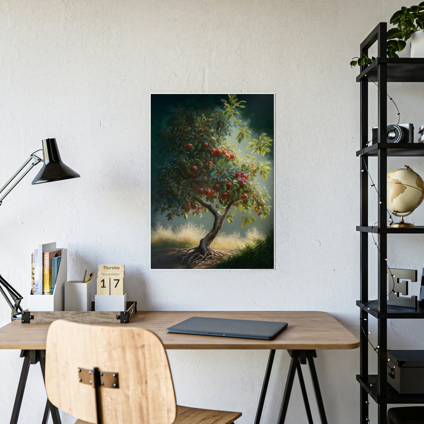 Apple Trees in the Meadow: Canvas Wall Art Print on Canvas of Rural Scenery