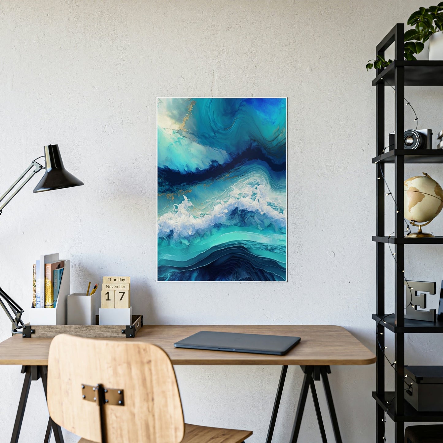 The Serenity of Waves: A Framed Canvas & Poster Artwork of an Ocean View