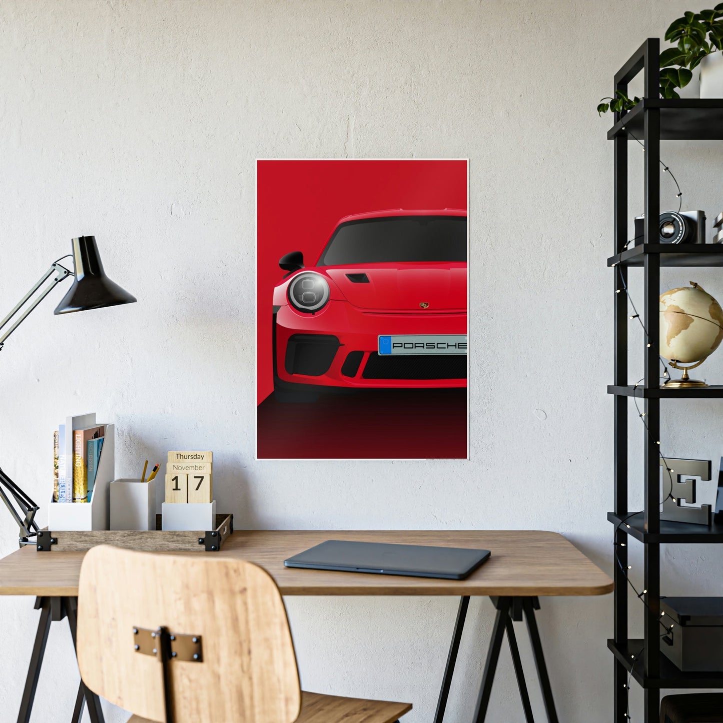 The Red Rocket: A Poster Print of a Red Porsche That Captivates the Eye