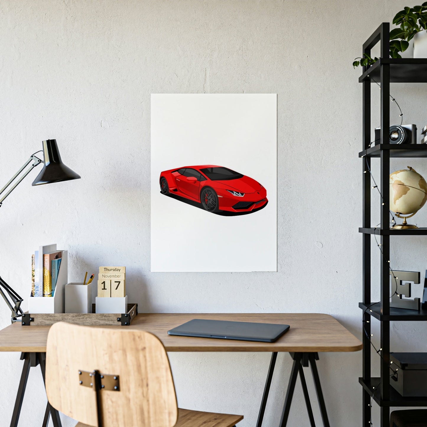 Bold and Brilliant: Red Lamborghini Wall Art on Framed Canvas & Poster