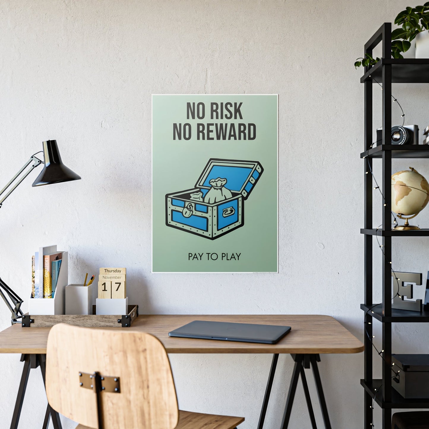 Monopoly's Motivational Masterpiece: Framed Canvas of Inspiration