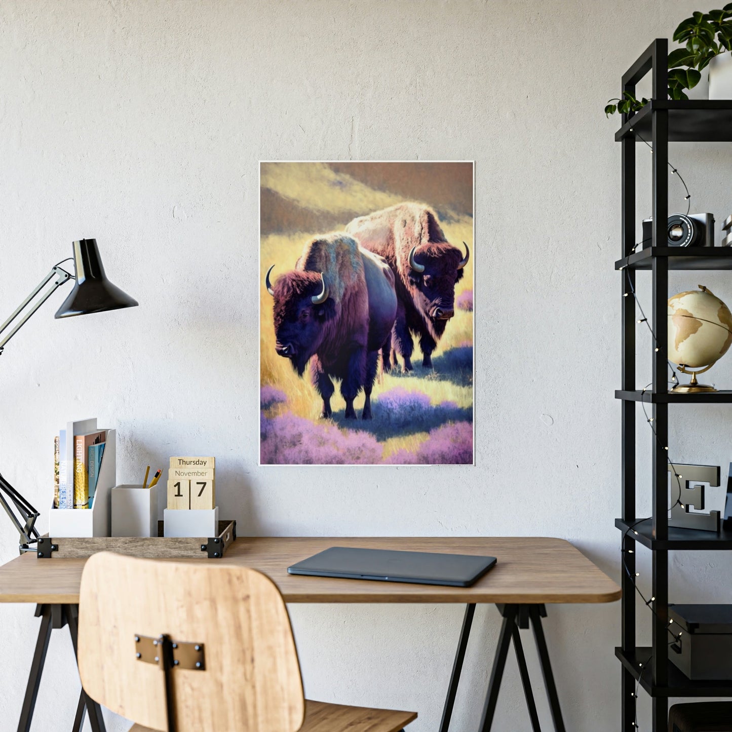 The Bison's Strength: Canvas & Poster Wall Art of a Bisons Displaying Its Might