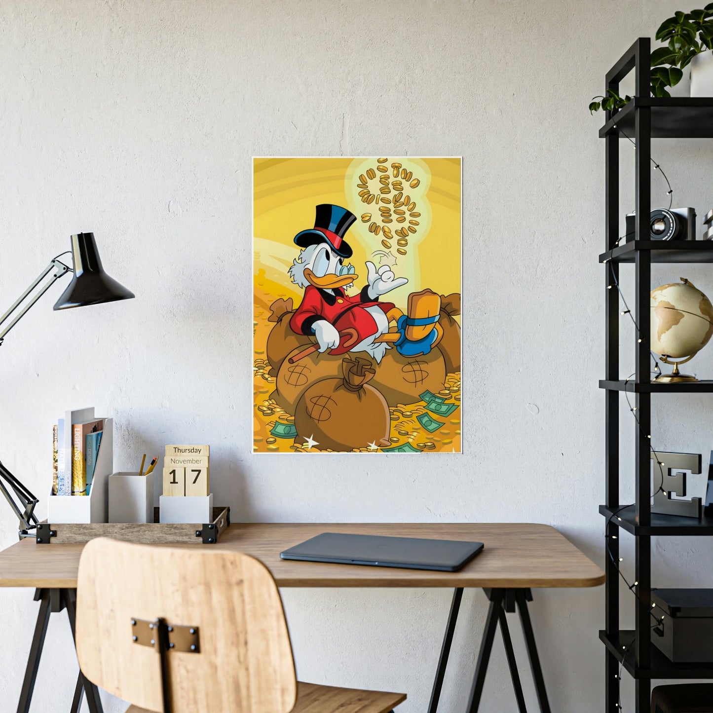 The Million-Dollar Duck: Street Art Style Canvas Print of a Duck by Alec Monopoly