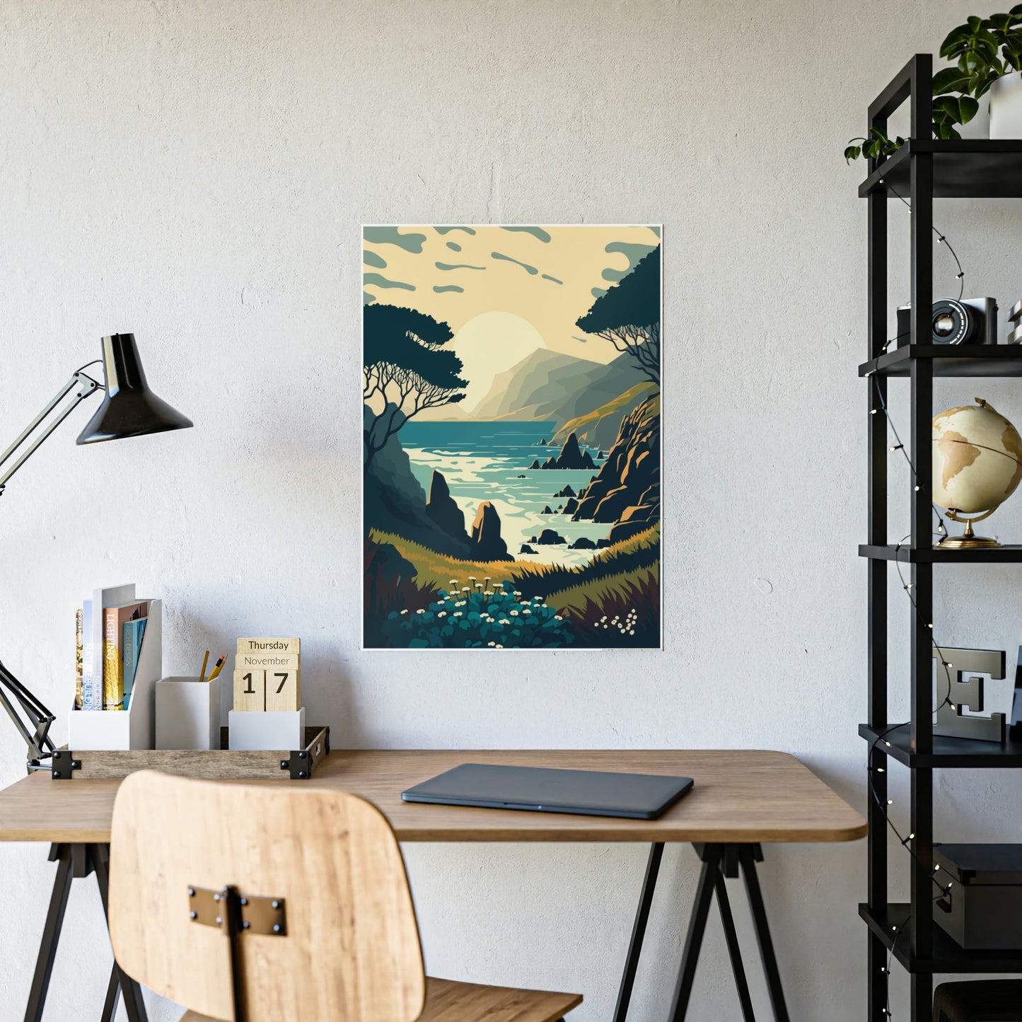 The Majesty of Lakes: Poster of a Majestic Lake on Framed Canvas