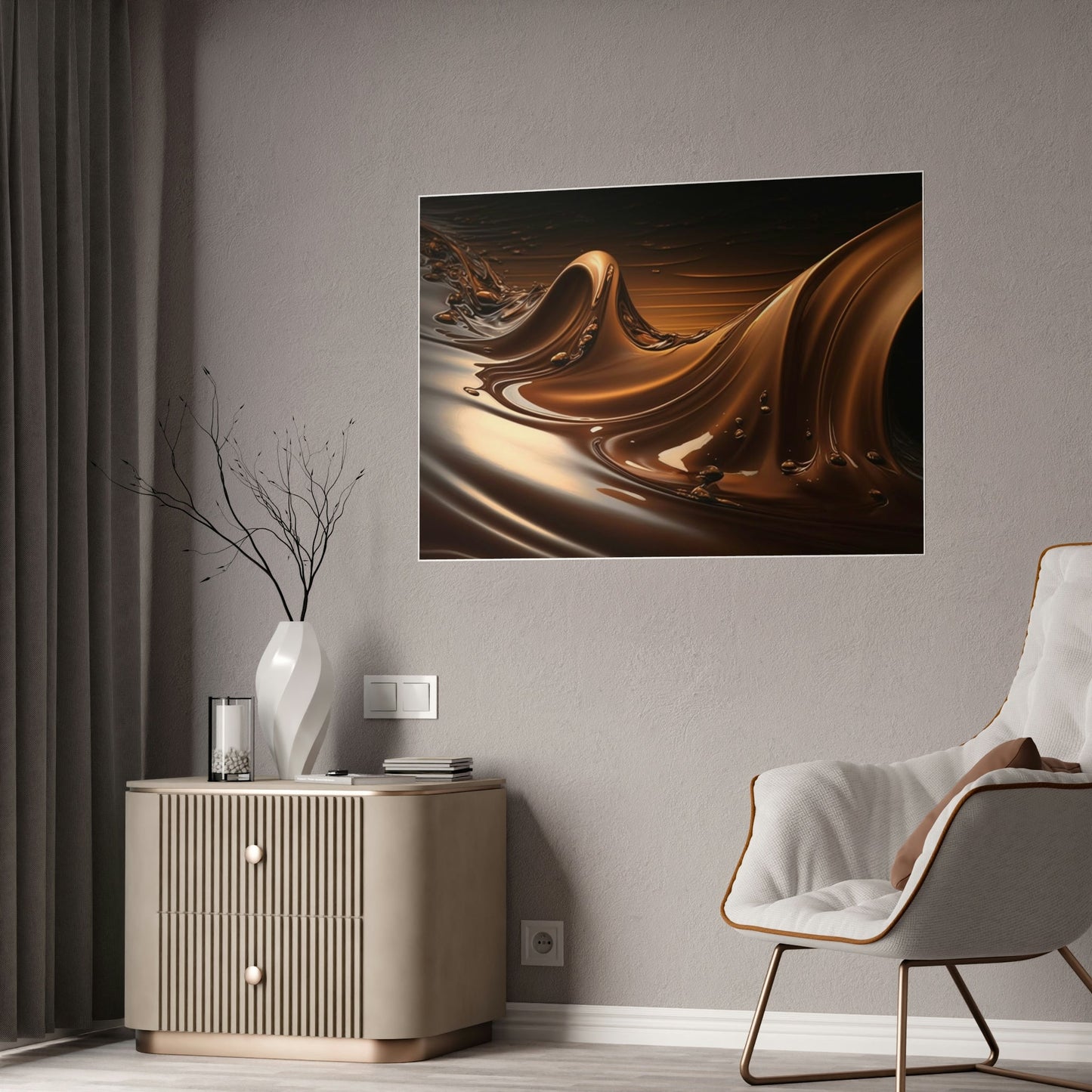 Chocolate Delight: Delicious Brown Canvas Print to Hang in Your Kitchen