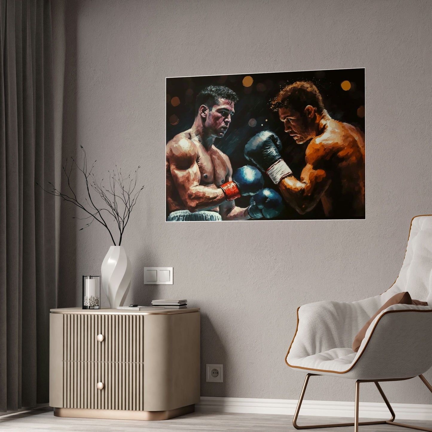 Boxing Power: Framed Canvas and Print with Powerful Boxing Art