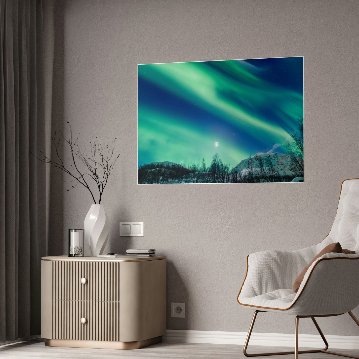 Aurora Borealis Magic: High-Quality Print on Canvas for Your Wall