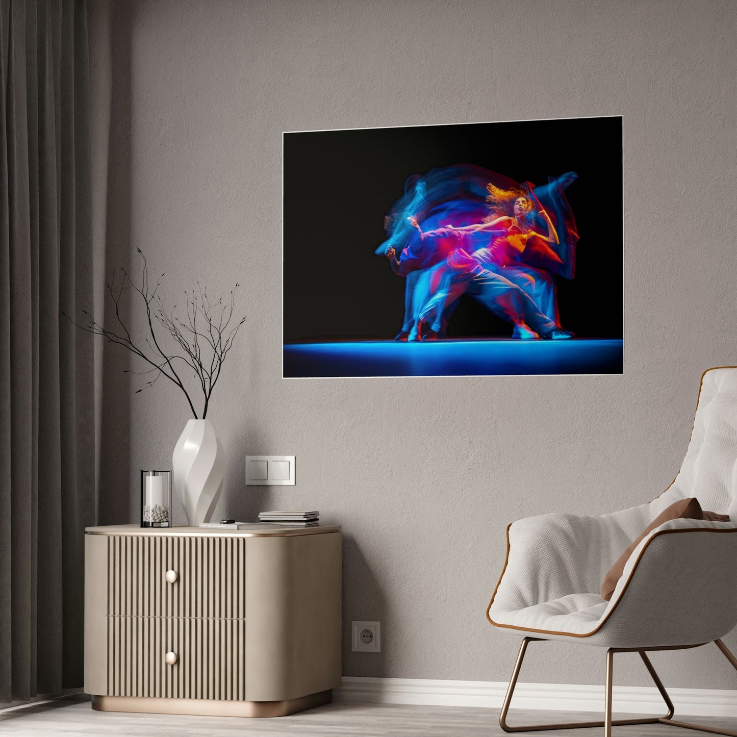 The Joy of Movement: Framed Canvas & Poster of a Dancer in Full Motion