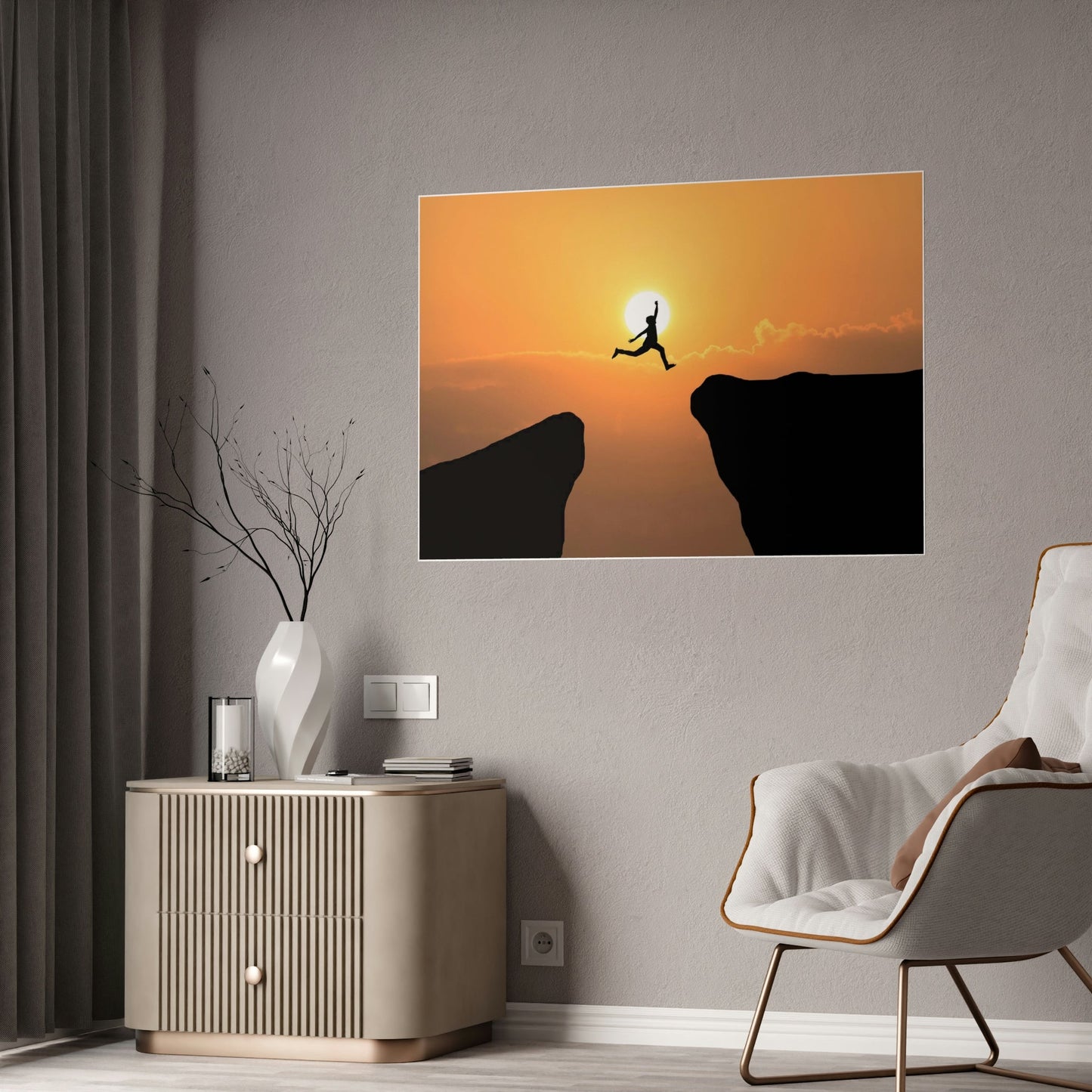 The Cliff's Edge: Dramatic Canvas Print for Statement Decor