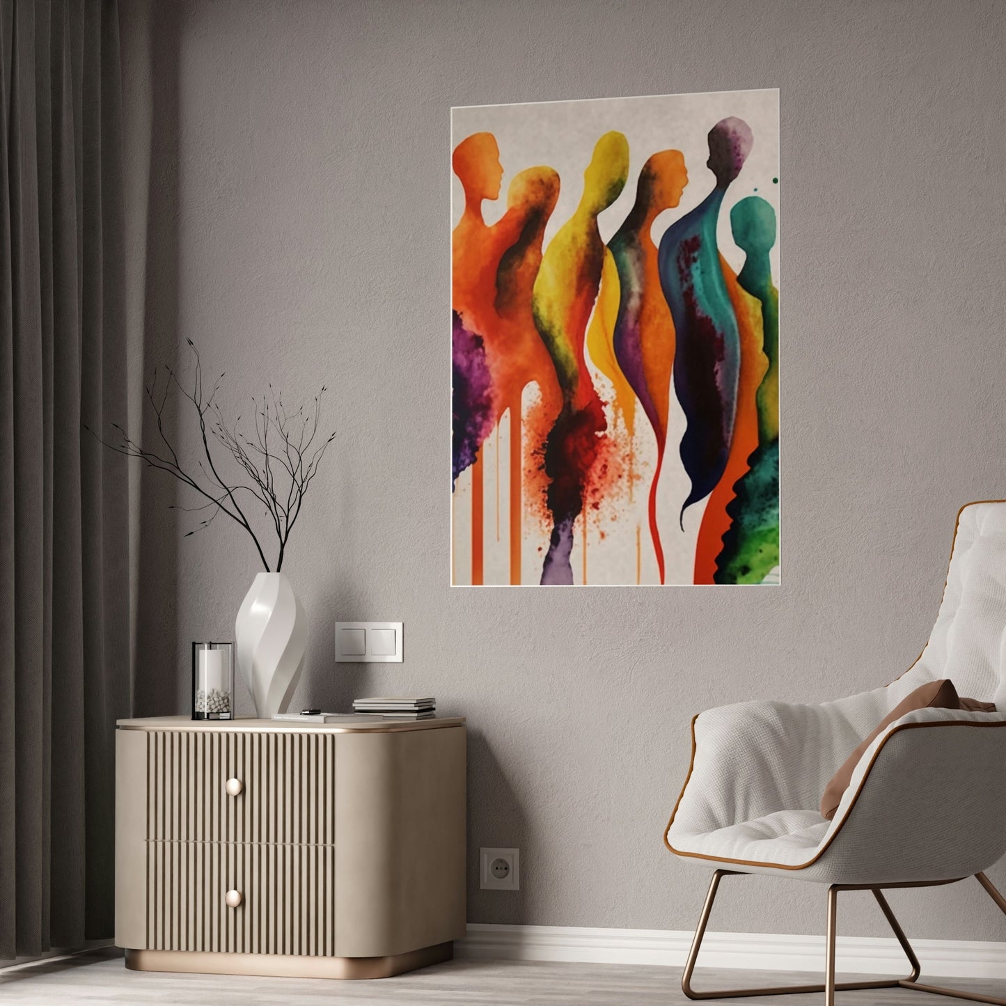 Ethereal Dance: Canvas & Poster Print of Abstract Figures in Motion