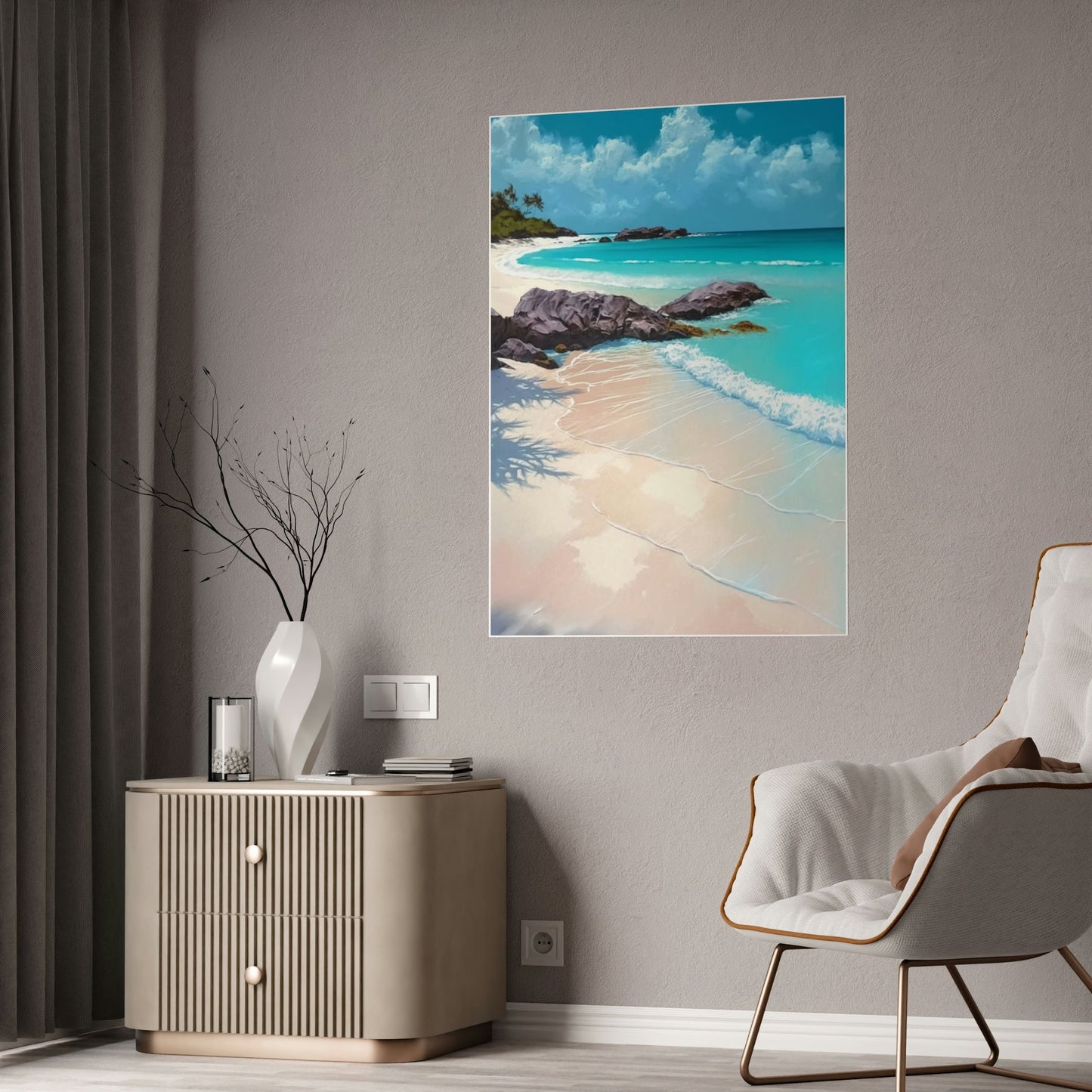 Blue Waters: Framed Canvas and Wall Art of Caribbean Beach Scenery