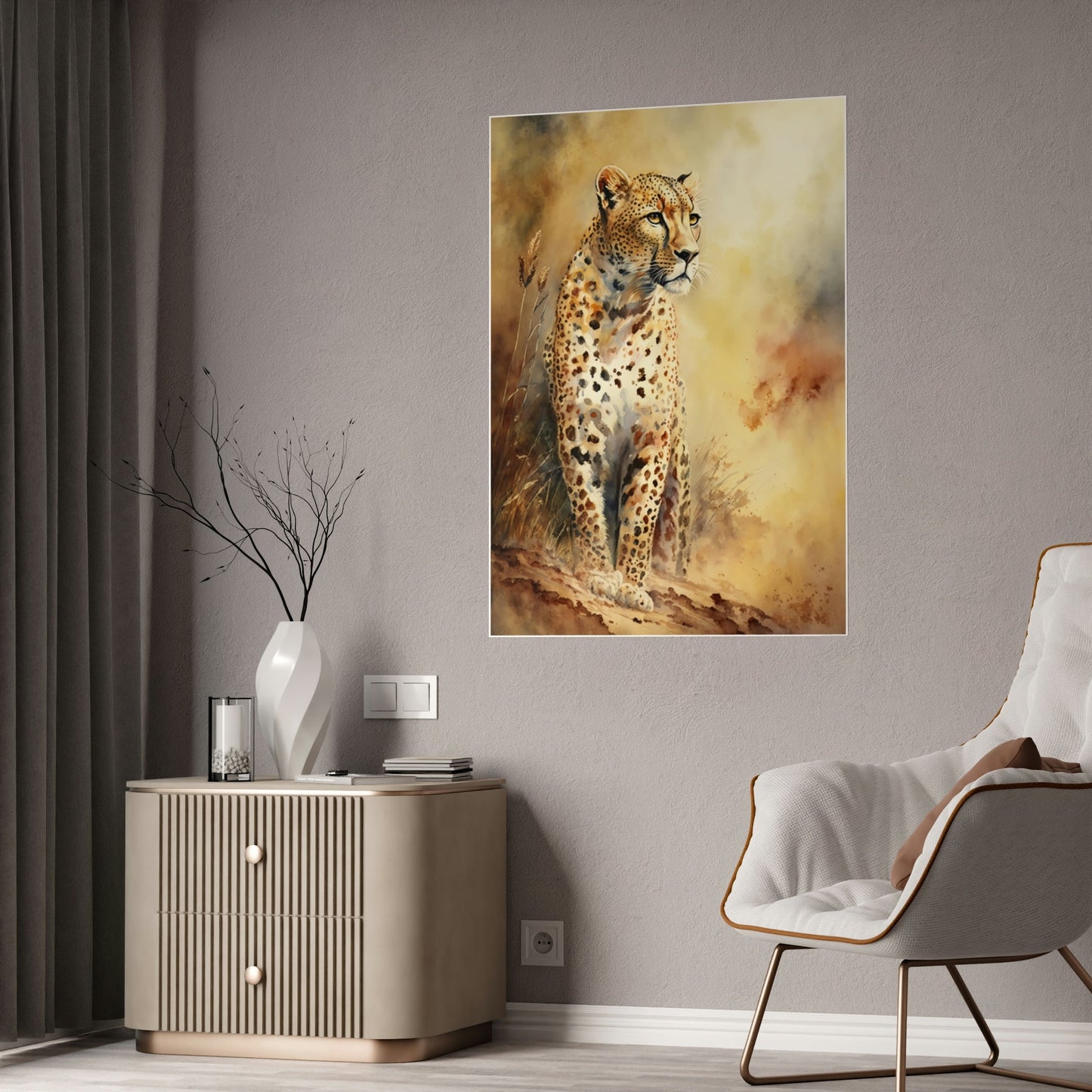Untamed Beauty: Cheetah in Natural Canvas Wall Art