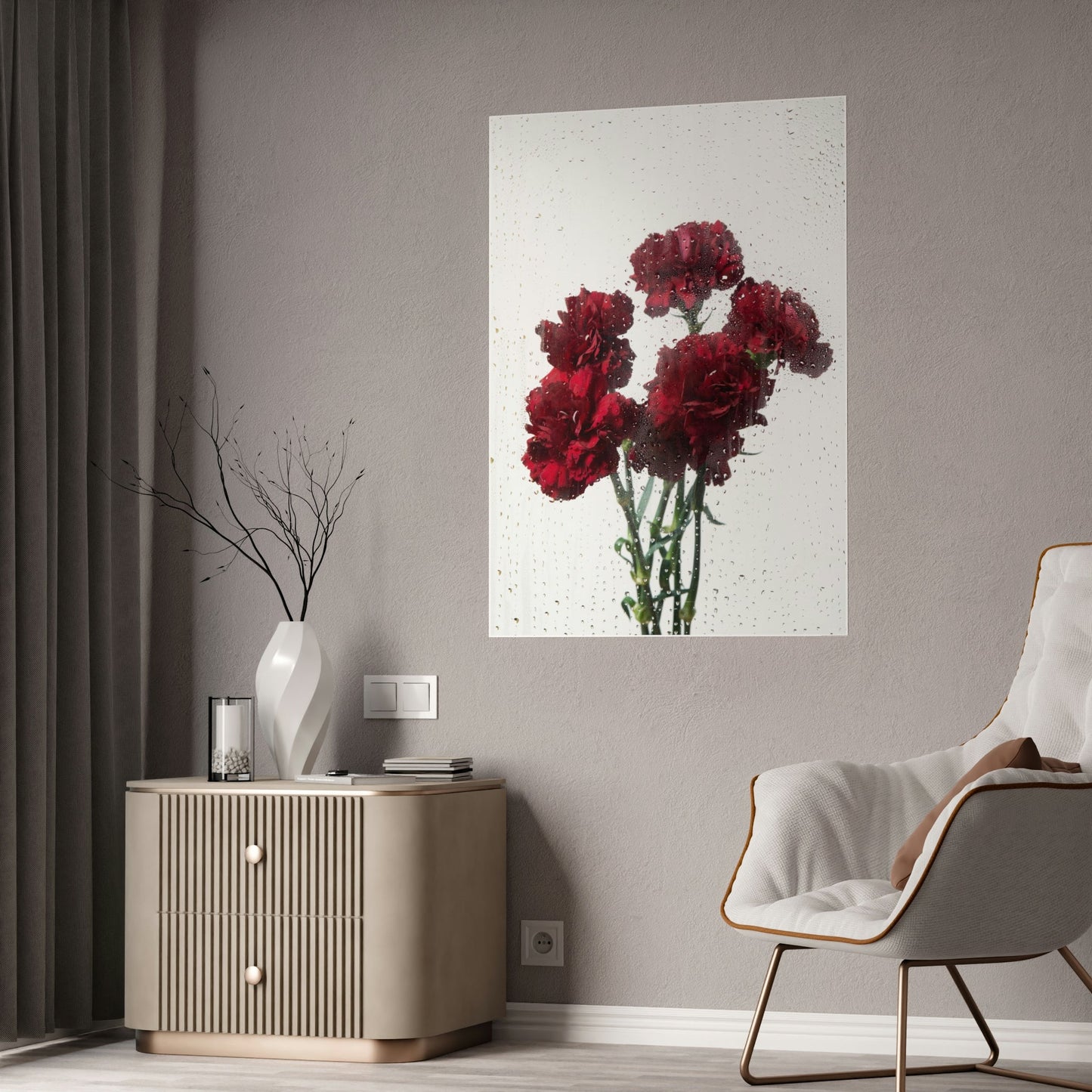 Timeless Charm: Carnations Art on Natural Canvas and Wall Art Prints for Your Home Decor