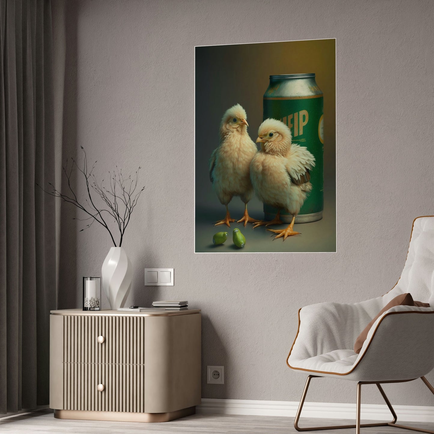 Feathered Friends: Natural Canvas with Adorable Chicken Portraits