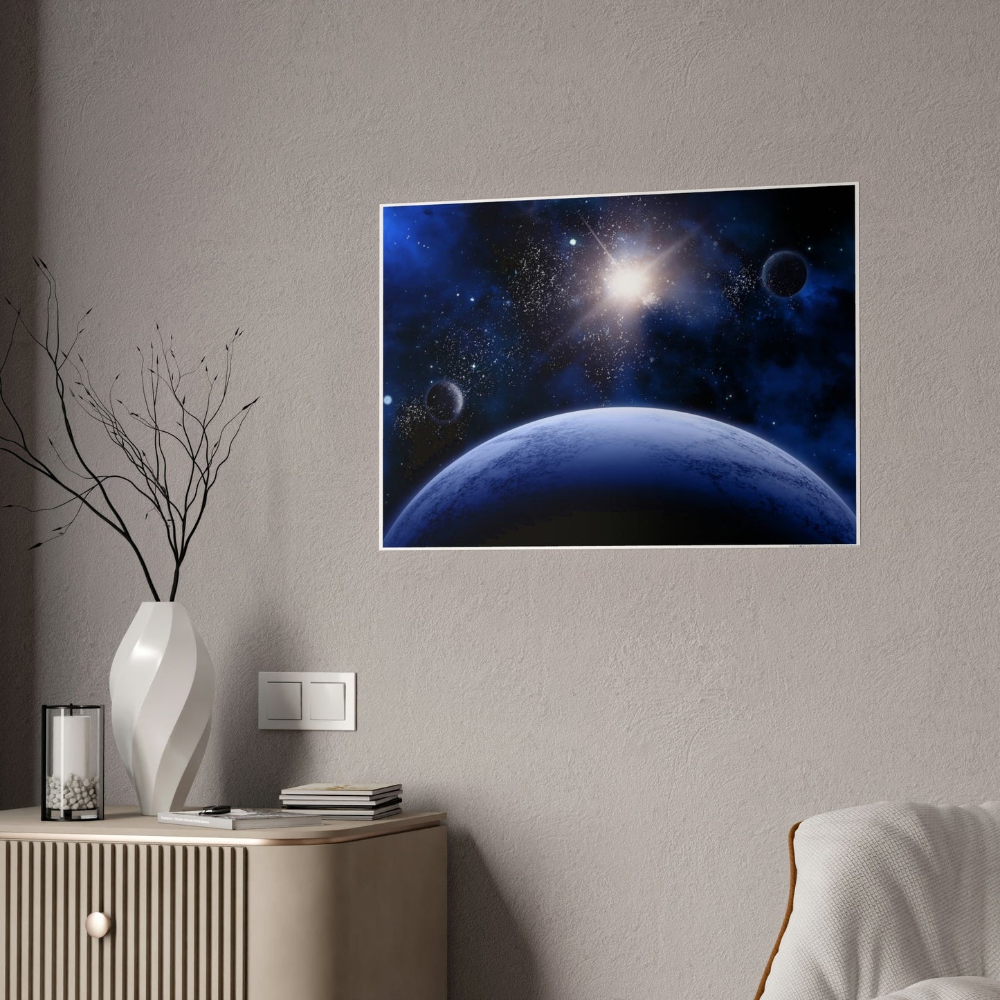 Cosmic Odyssey: Natural Canvas Wall Art of Planets in Space