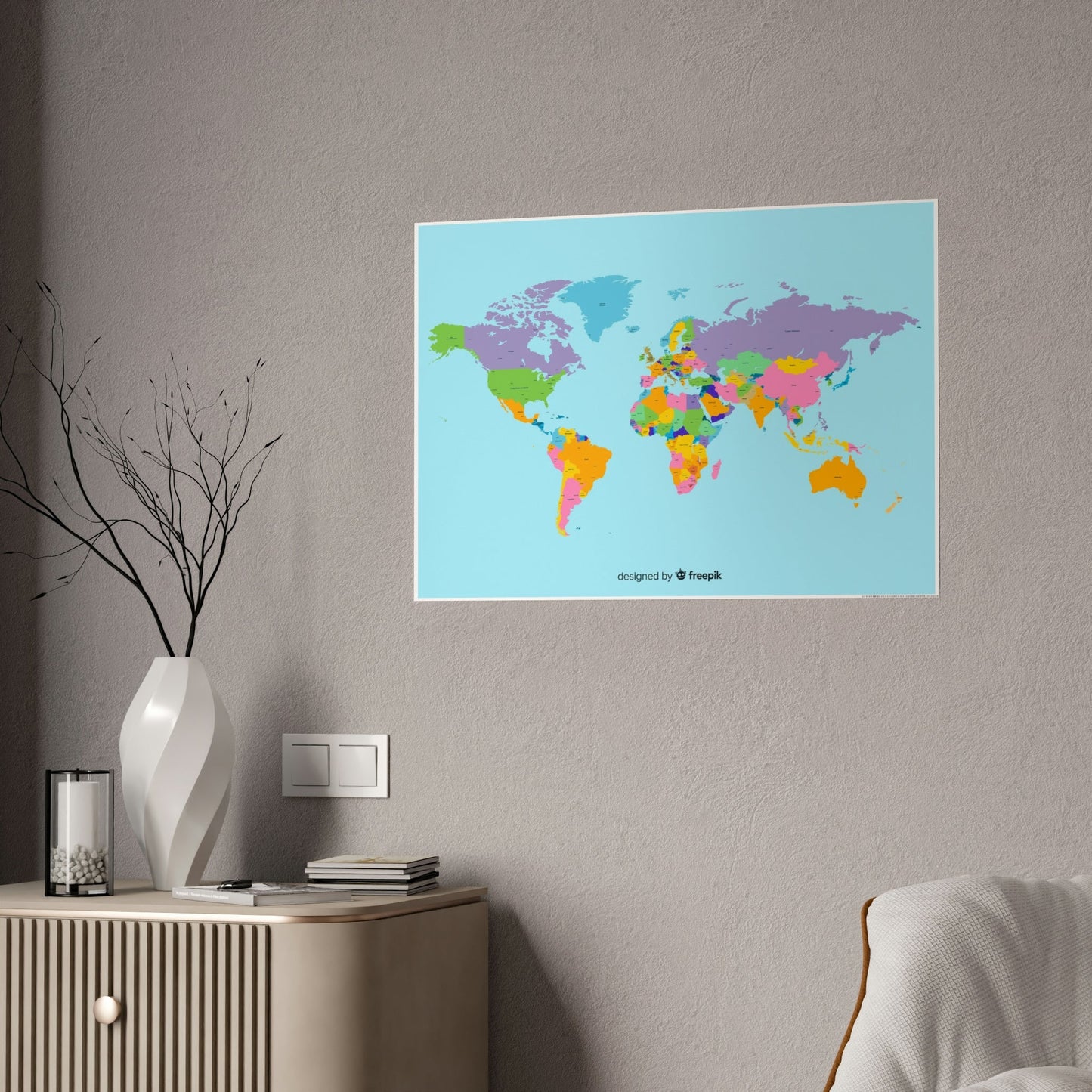New Perspective on the World: Natural Canvas and Poster Map Art
