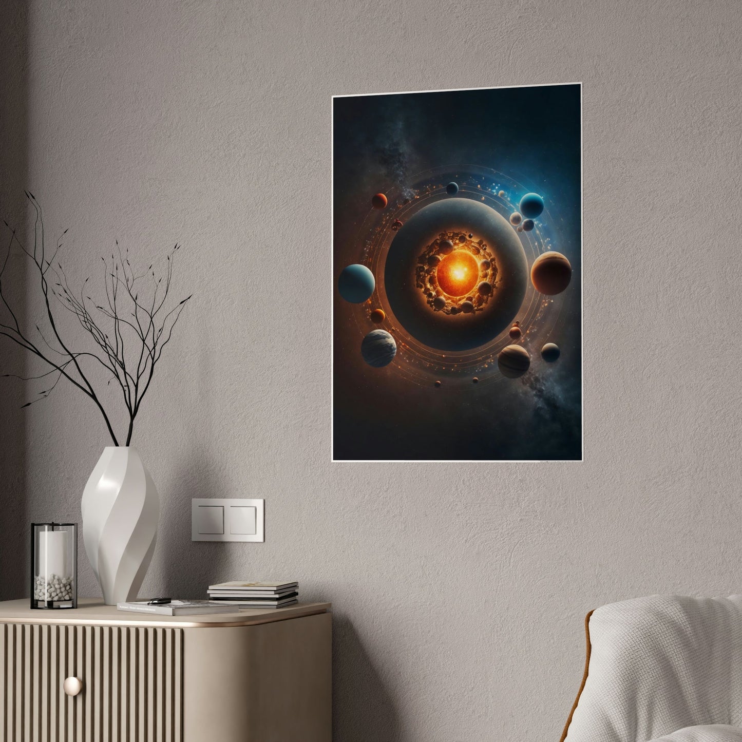 Planetary Alignment: Print on Canvas of Planets in Perfect Formation on a Framed Canvas