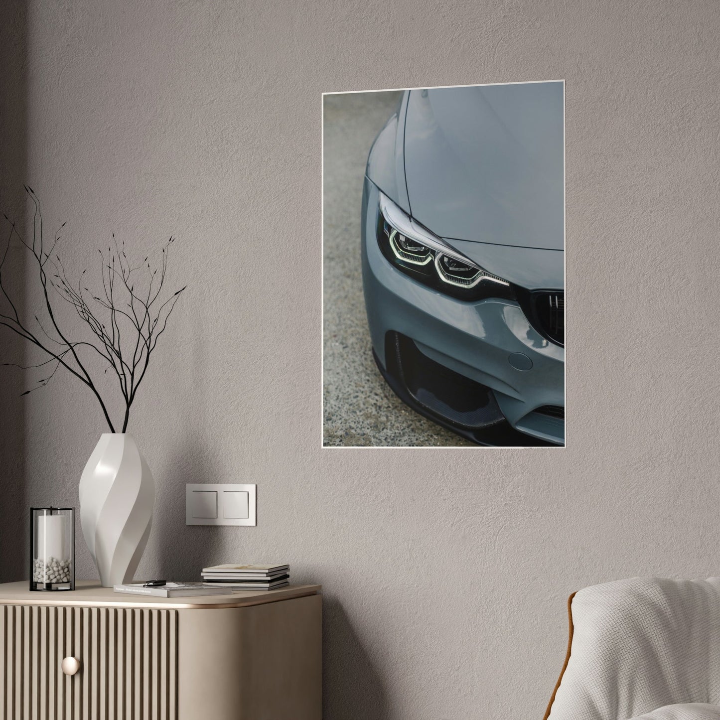 BMW: Canvas and Framed Poster with Detailed Car Art