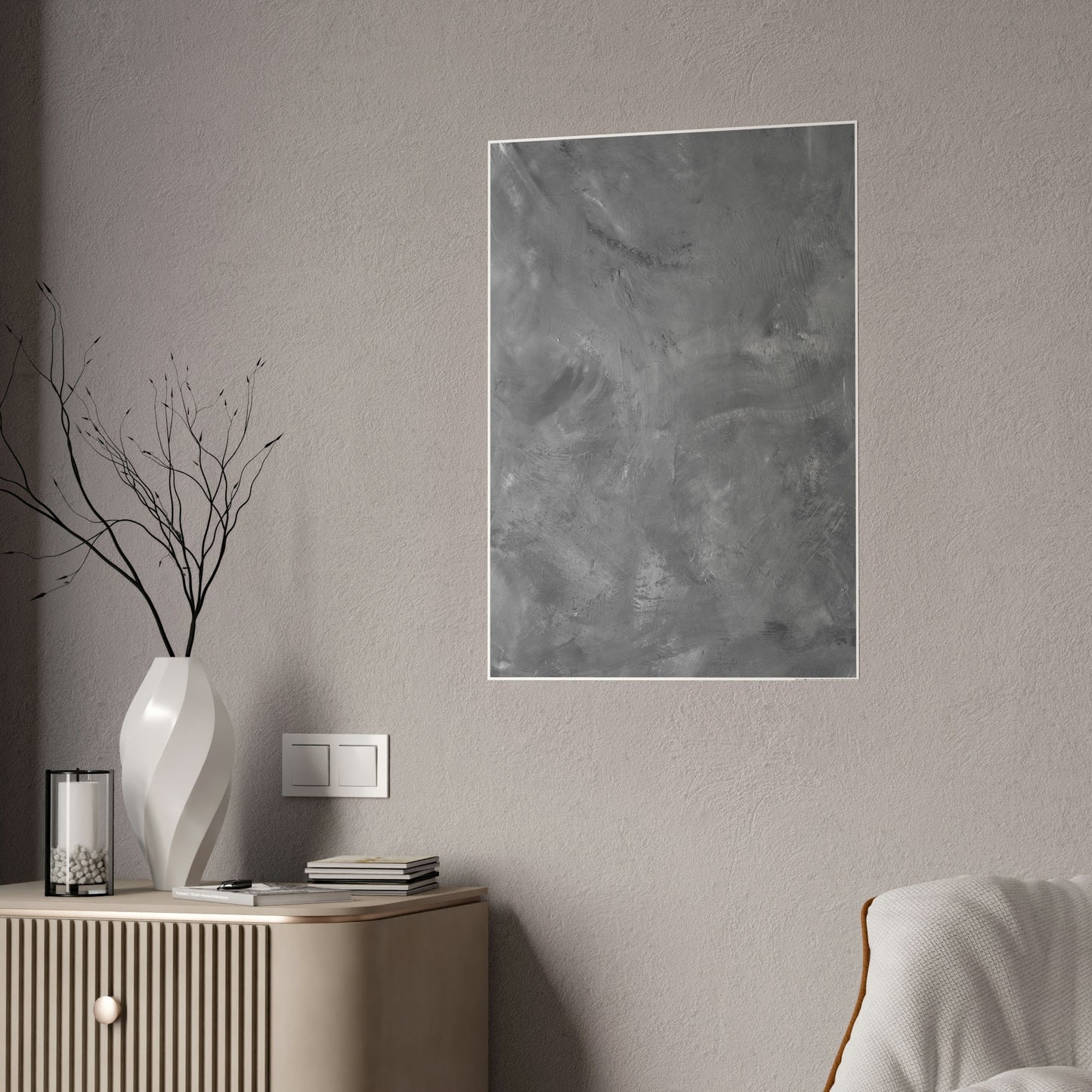 Mysterious Gray: Framed Poster for a Subtle Touch of Drama