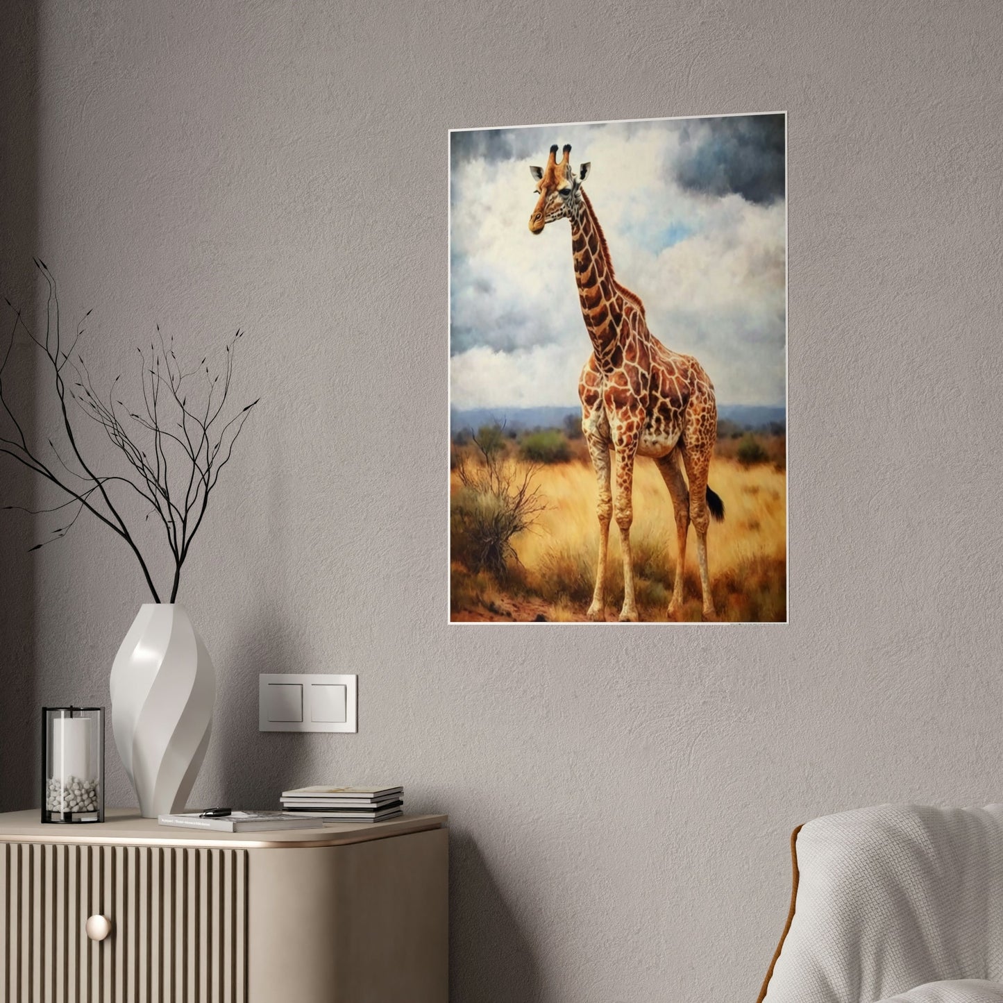 Giraffe Grace: Natural Canvas Print of Elegant Creatures