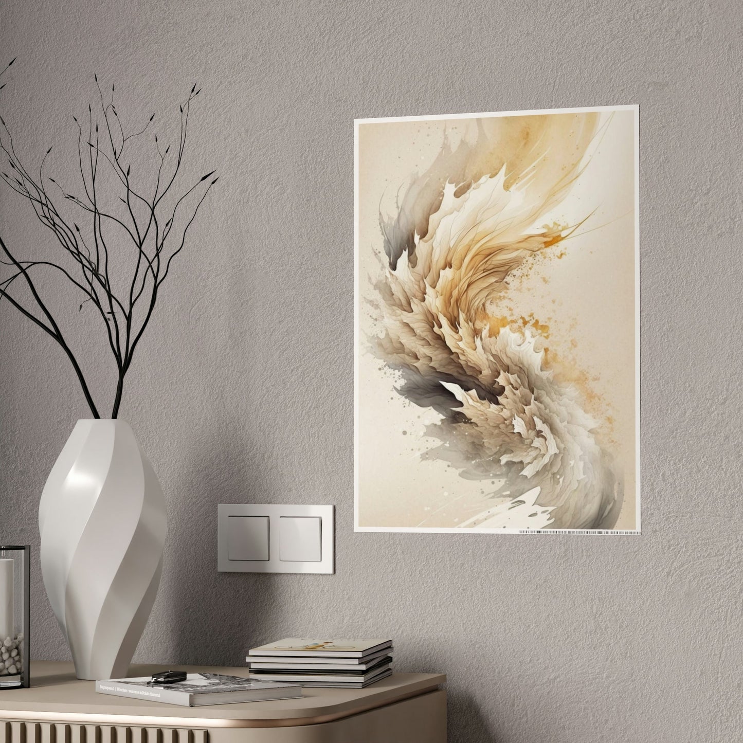 Neutral Beauty: Framed Canvas Print Featuring a Beige Color Palette