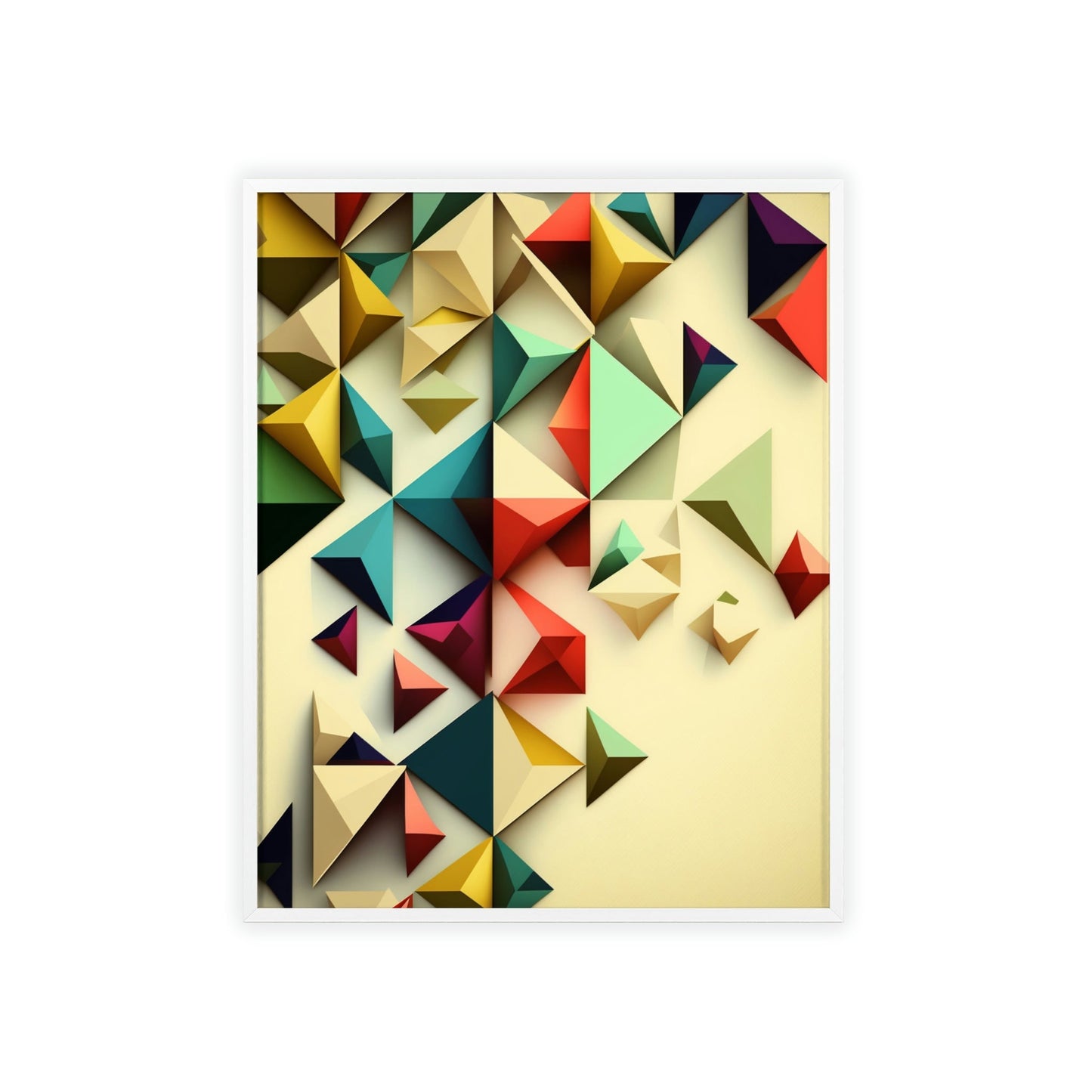 Framed Canvas & Poster Print of Geometric Artwork: A Fusion of Shapes