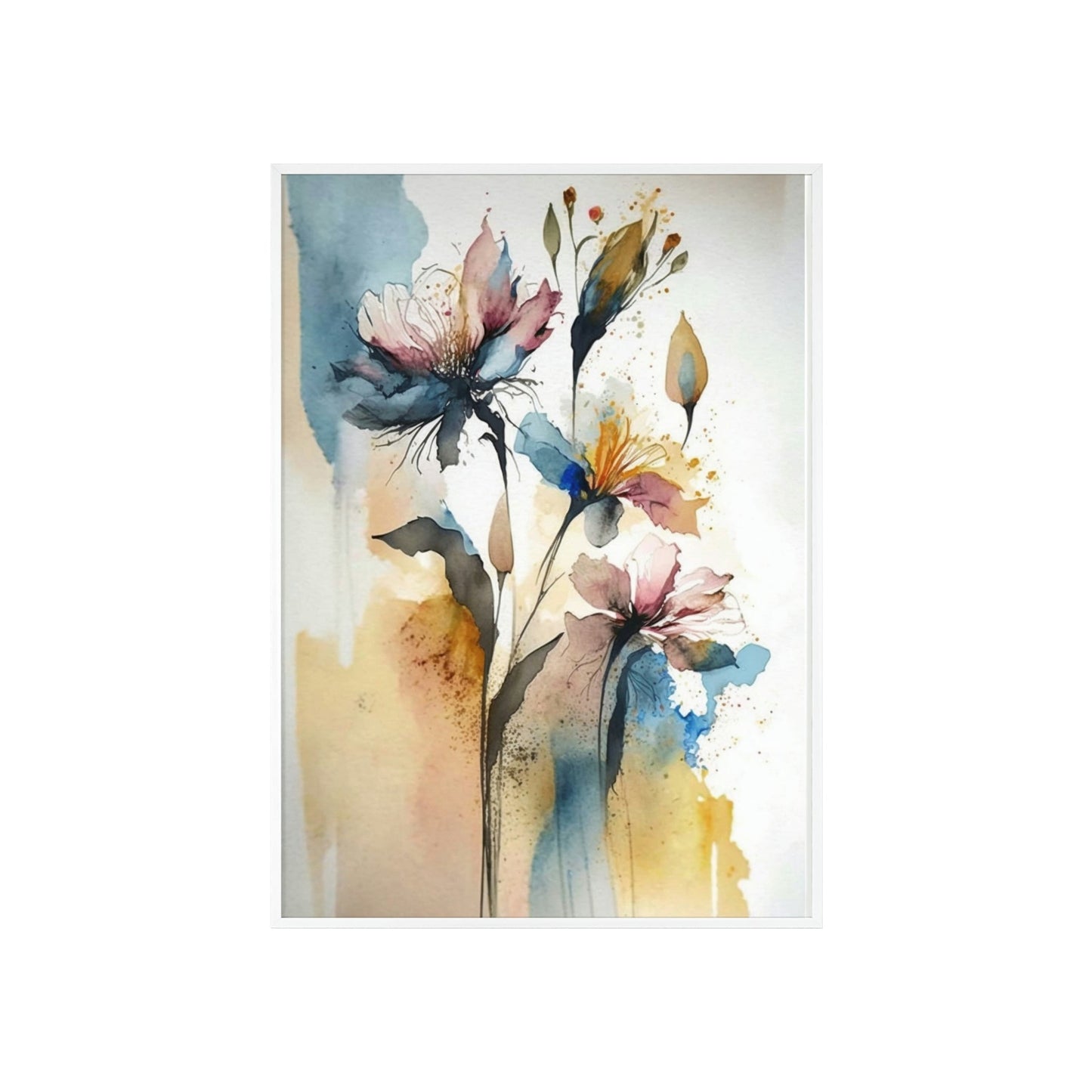 Framed Poster & Canvas of Abstract Flowers: A World of Delight