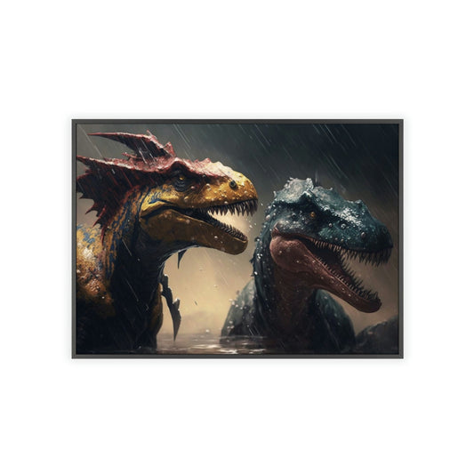 The Reign of Dinosaurs: An Artistic Framed Canvas & Poster of Prehistoric Times