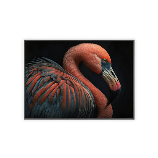 The Elegant Flamingo: Framed Canvas & Poster of Graceful Flamingos